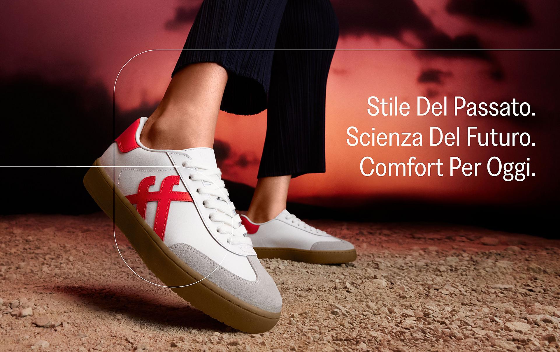 model squatting down wearing fmode leopard print sneakers from fitflop