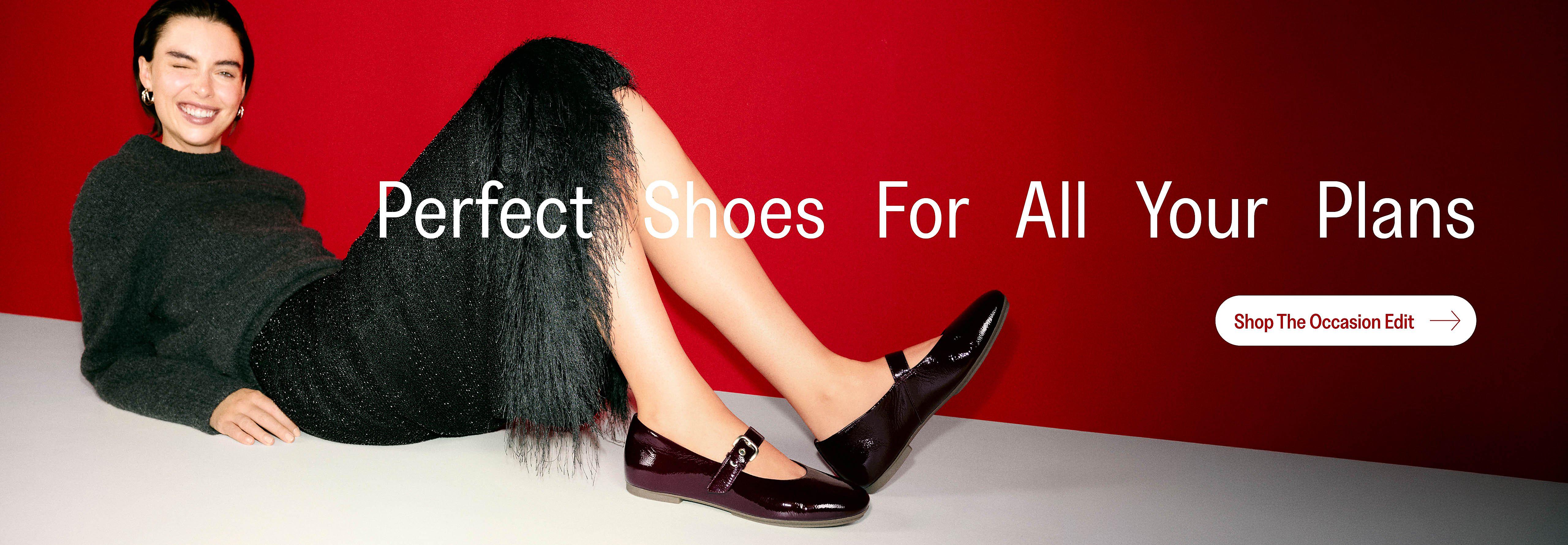 Womens wearing gloss mary janes from fitflop. shop occasion edit.