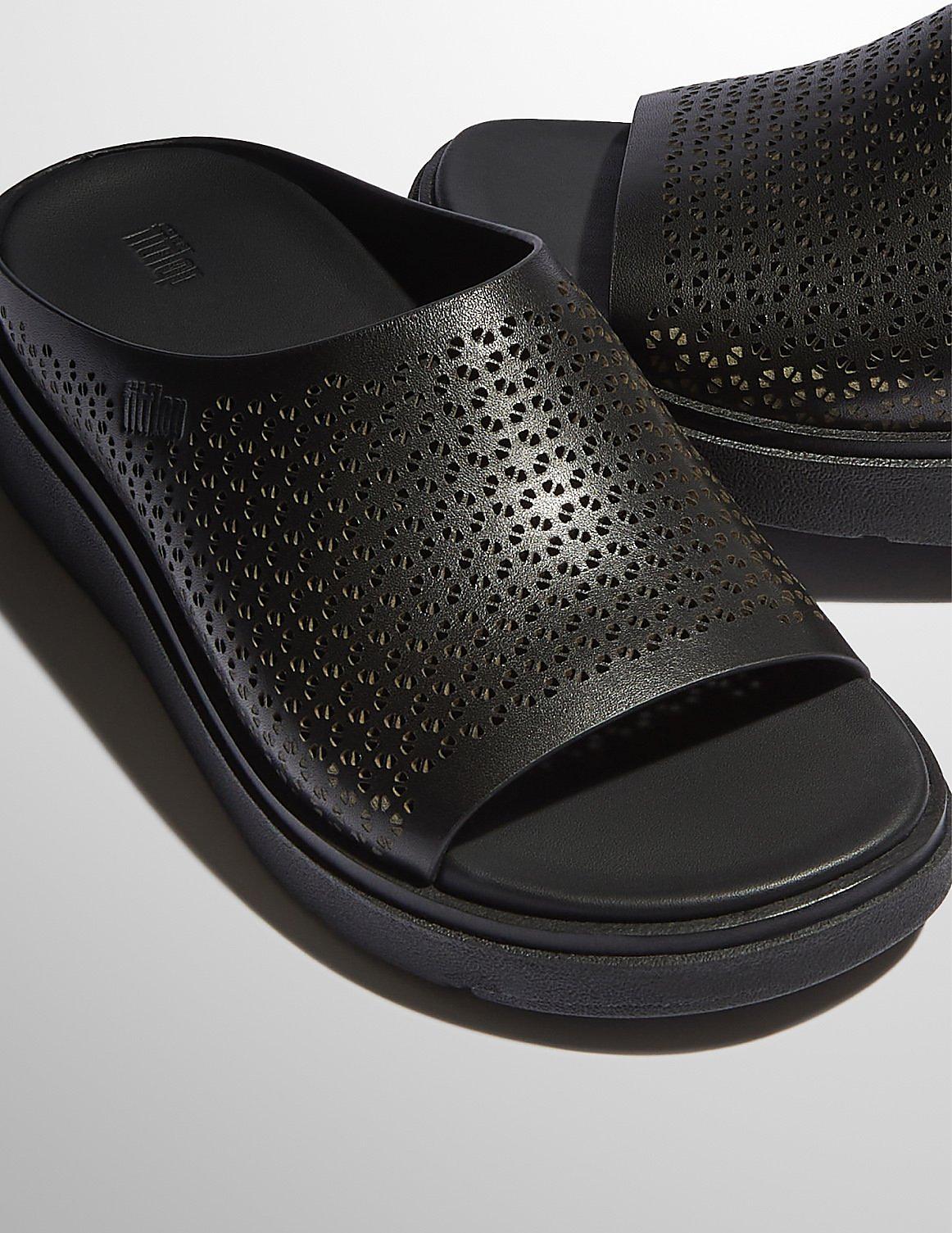 Black Gen FF Perf Leather Slides - From FitFlop US