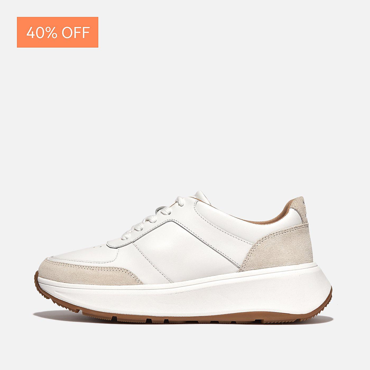 F-MODE Leather/Suede Flatform Trainers