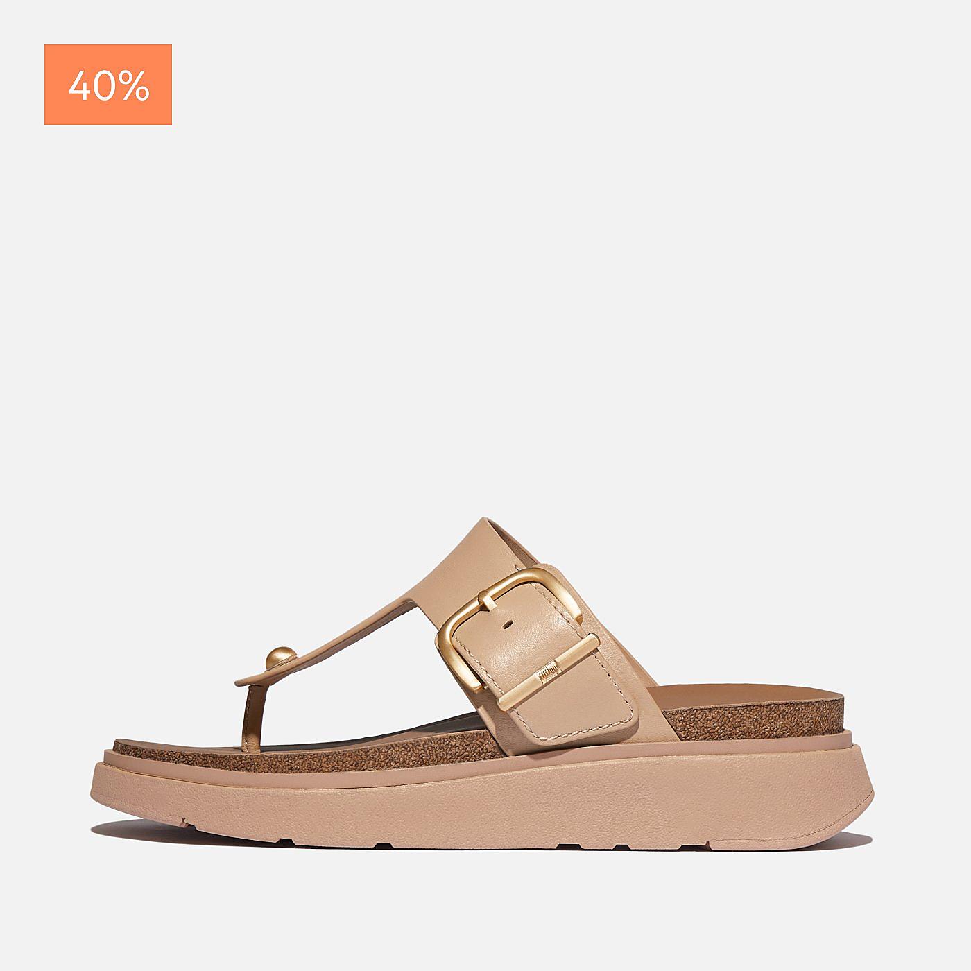 GEN-FF Buckle Leather Toe-Post Sandals