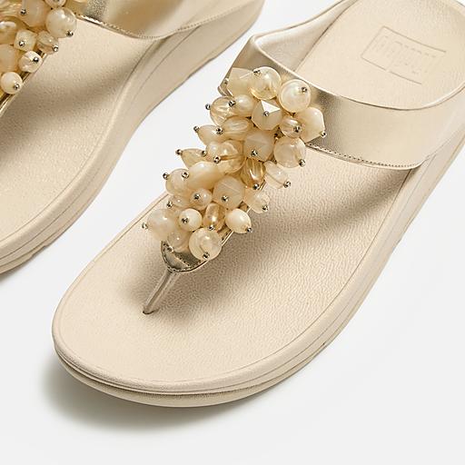 新品未使用　Fitflop fino floral clust サイズUS7 Women's Fino Bead-Cluster Leather Toe-Posts | FitFlop US