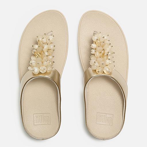 新品未使用　Fitflop fino floral clust サイズUS7 Women's Fino Bead-Cluster Leather Toe-Posts | FitFlop US