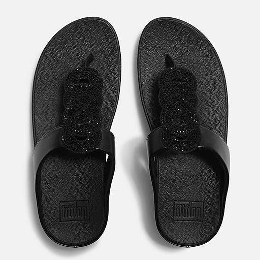 Women's Fino Crystal-Twist Leather Toe-Posts | FitFlop US