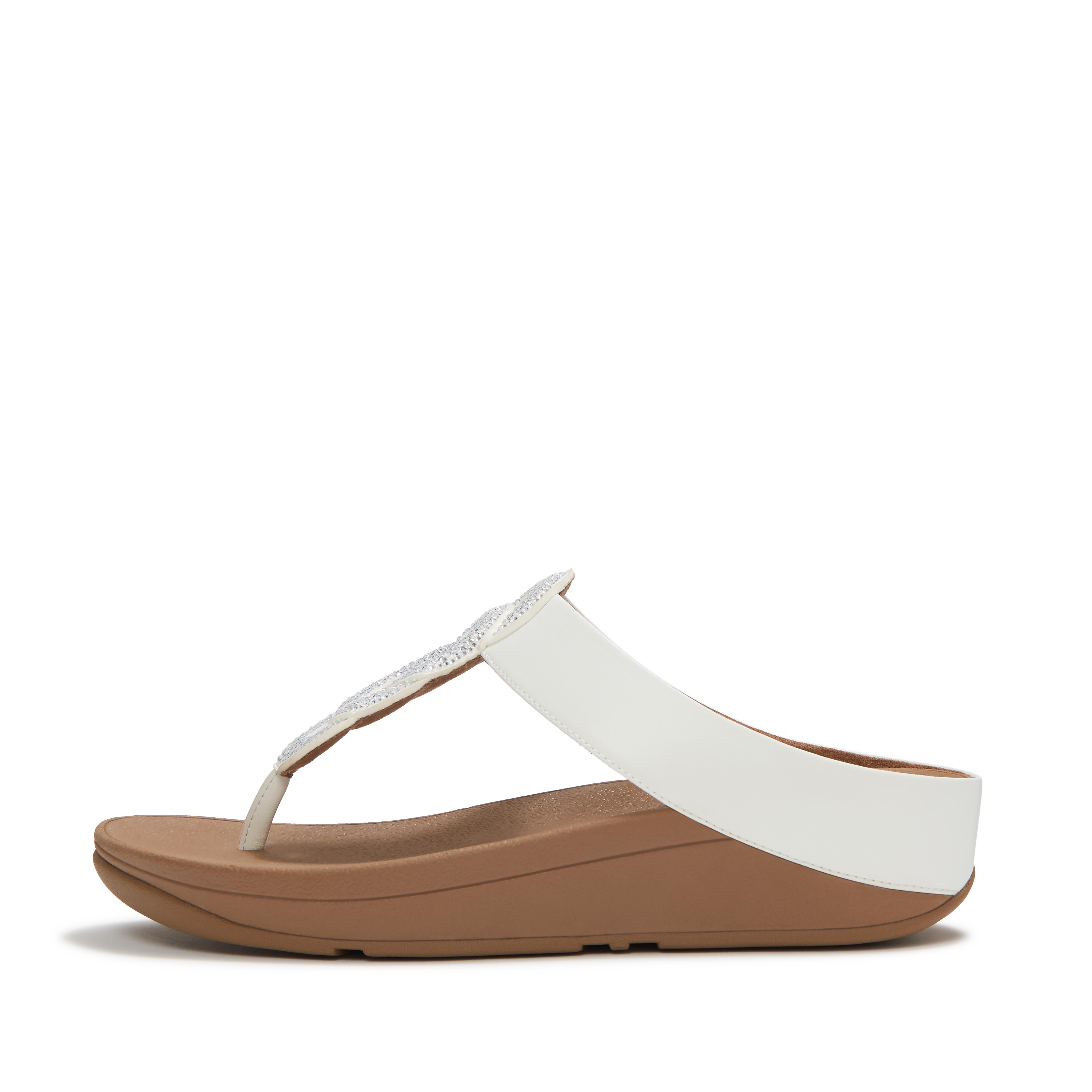 Women's Fino Crystal-Twist Leather Toe-Posts | FitFlop US