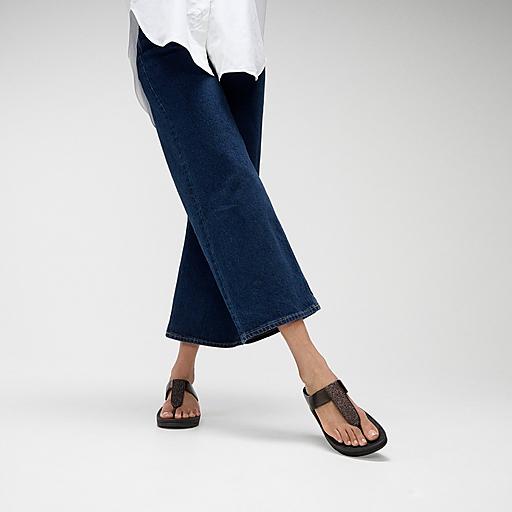 Women's Fino Glitterdust Leather Toe-Posts | FitFlop US
