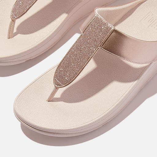 【FitFlop】Fino グリッター クォーツ Toe Post サンダル 厚底 Women's Fino Faux-Leather-Pu-Crystal-Covered-Microfibre Toe