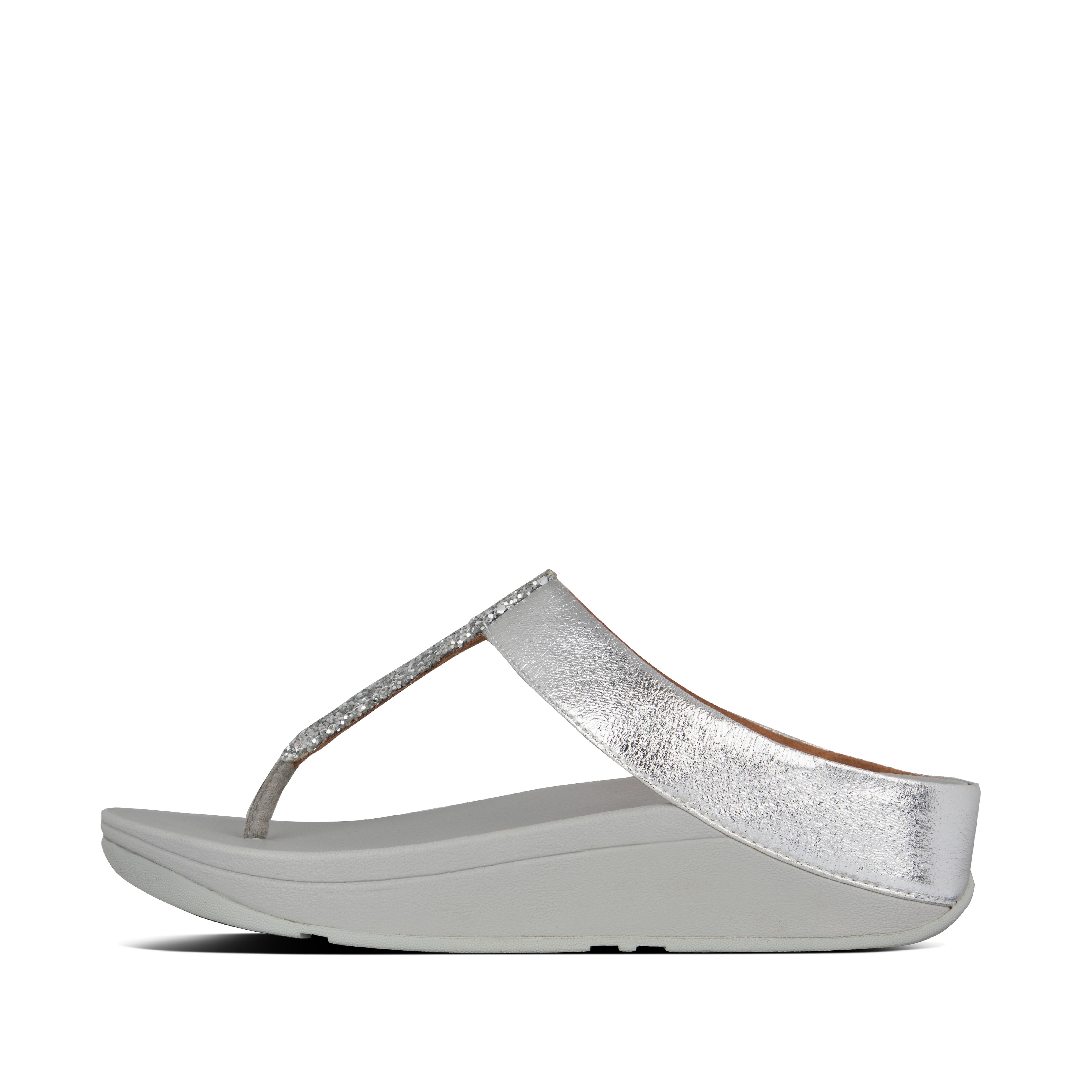 silver toe post sandals