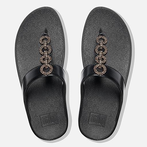 Women's Fino Sparkle Faux-Leather Toe-Posts | FitFlop US