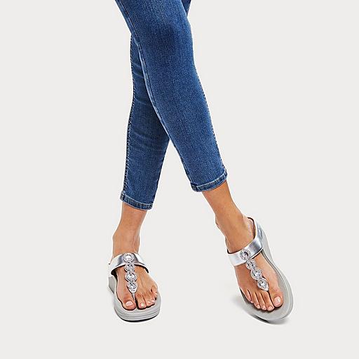 Women's Fino Sparkle Faux-Leather Toe-Posts | Fitflop EU