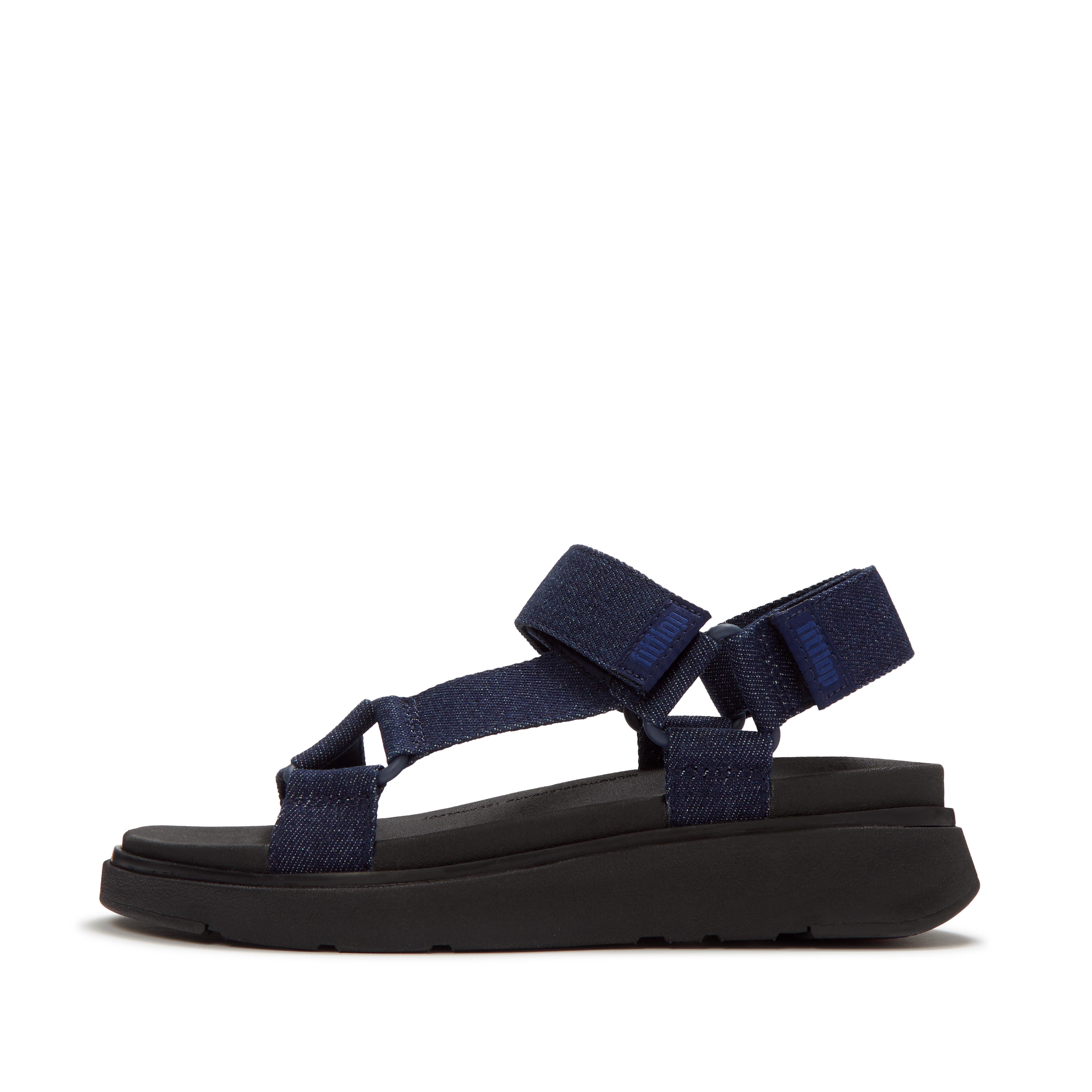 FitFlop GEN-FF Adjustable Denim Back-Strap Sandals Polyester-Cotton, Full Price, Size: US 9