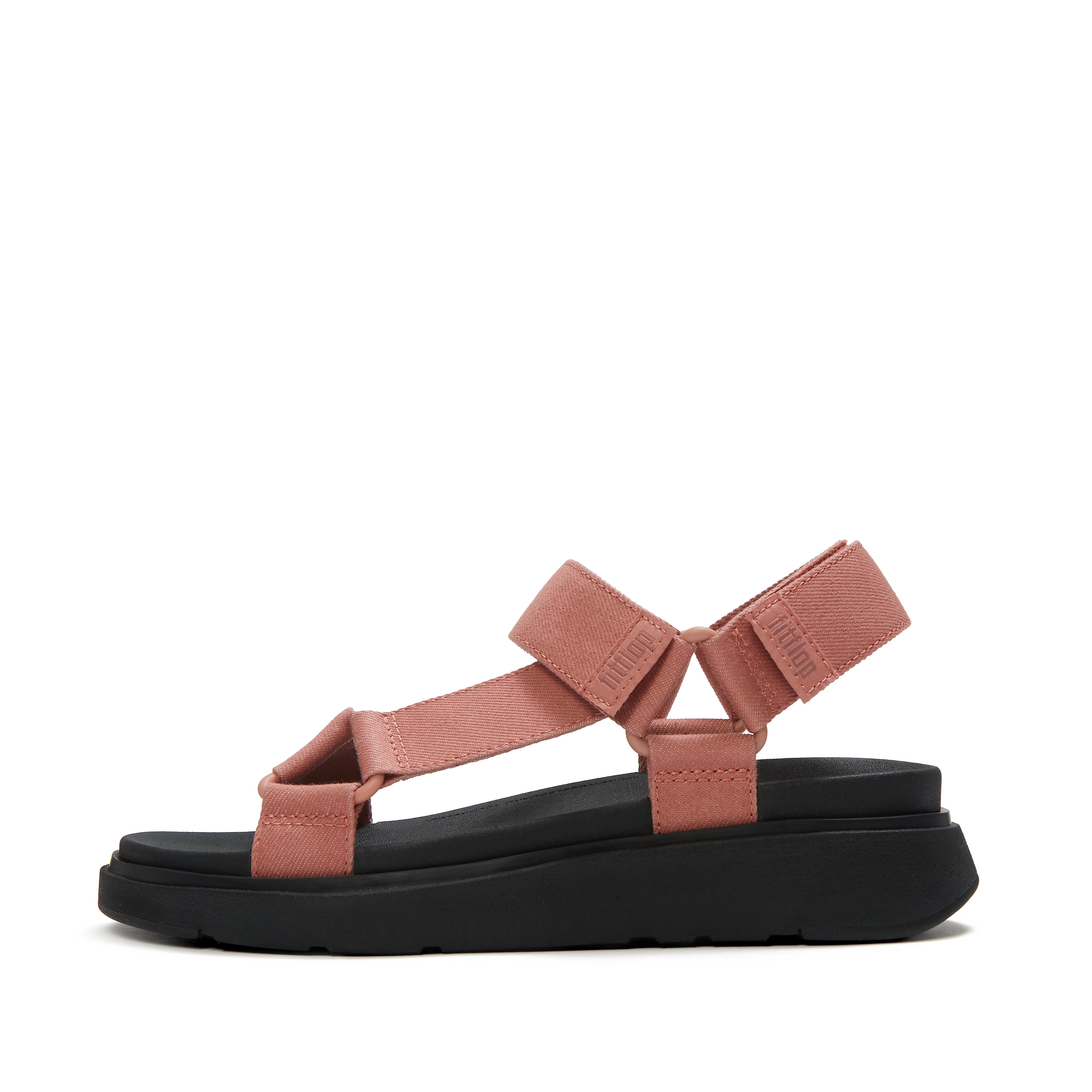 FitFlop GEN-FF Adjustable Denim Back-Strap Sandals Polyester-Cotton, Full Price, Blush, Size: US 8