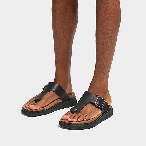 Mens leather store toe post sandals