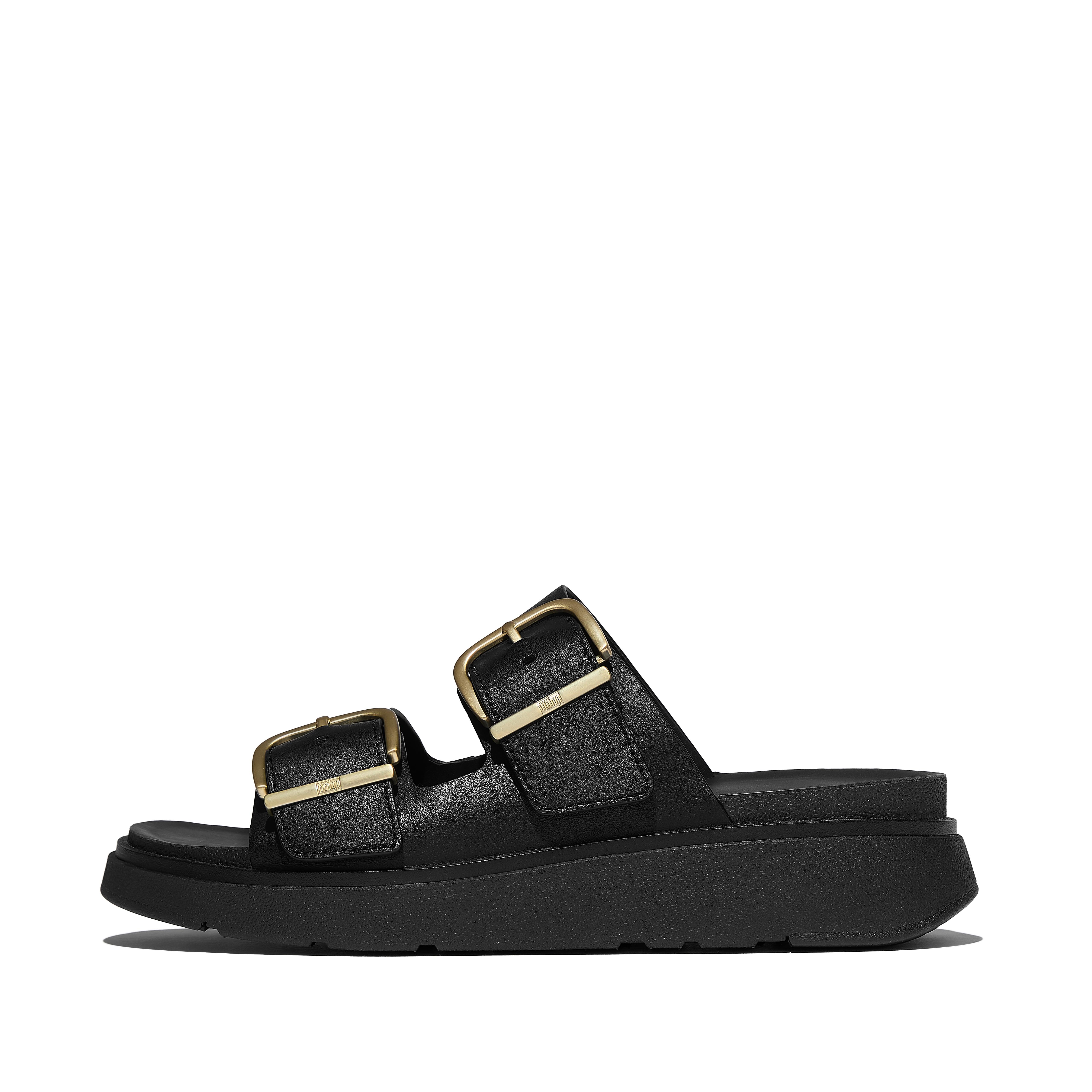 GEN-FF Buckle Two-Bar Leather Slides