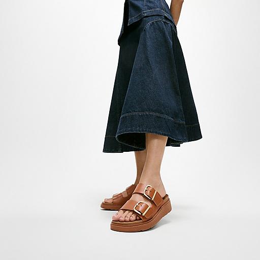 Women's Gen-Ff Buckle Leather Slides | FitFlop US
