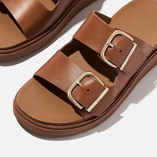 Women's Gen-Ff Buckle Leather Slides | Fitflop UK