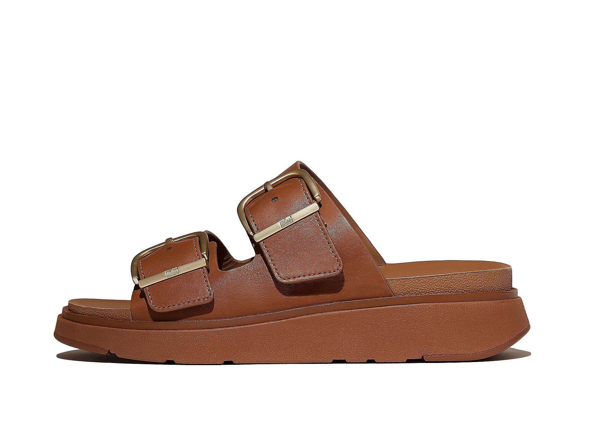 GEN-FF Buckle Two-Bar Leather Slides