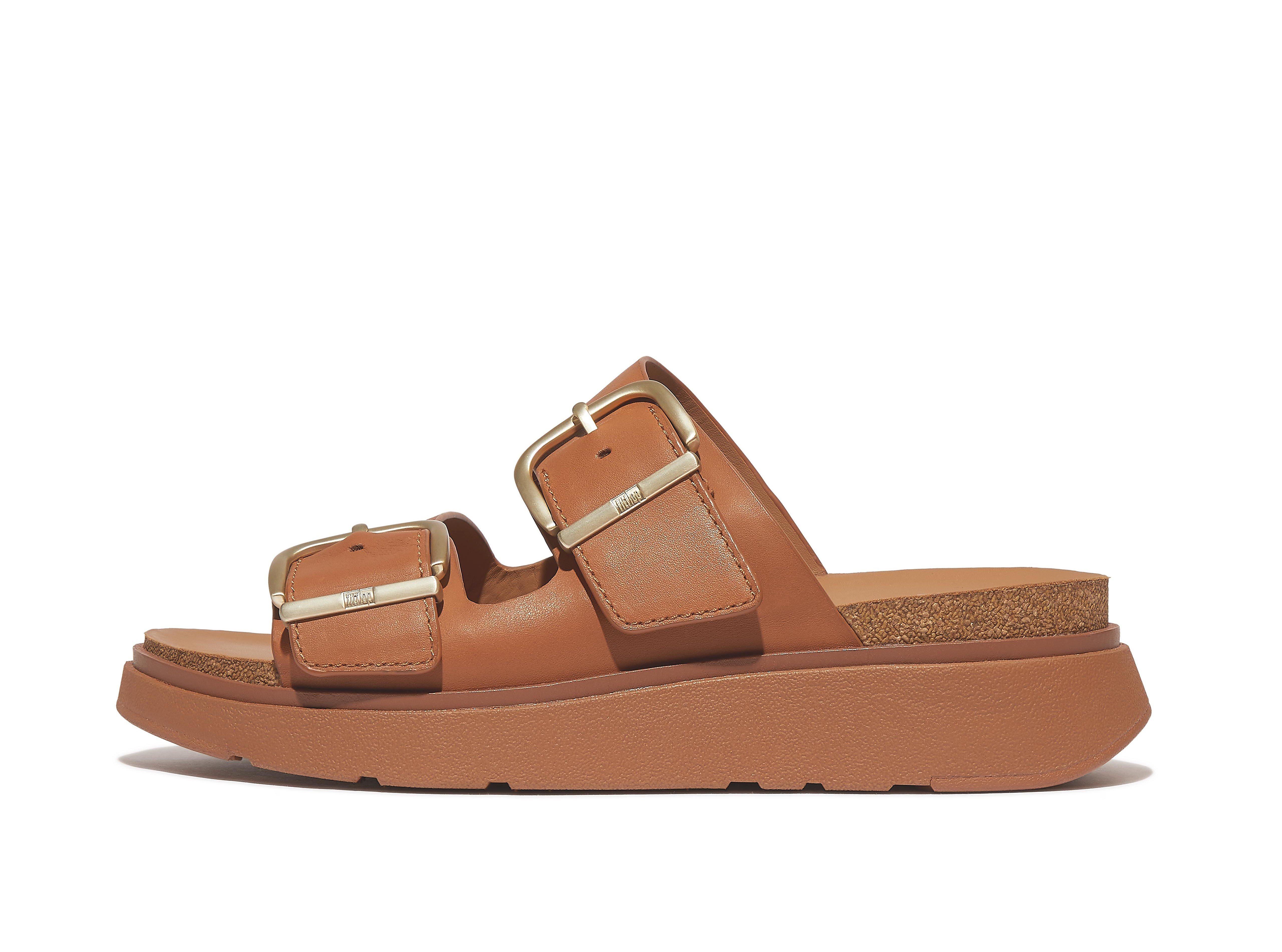 GEN-FF Buckle Two-Bar Leather Slides