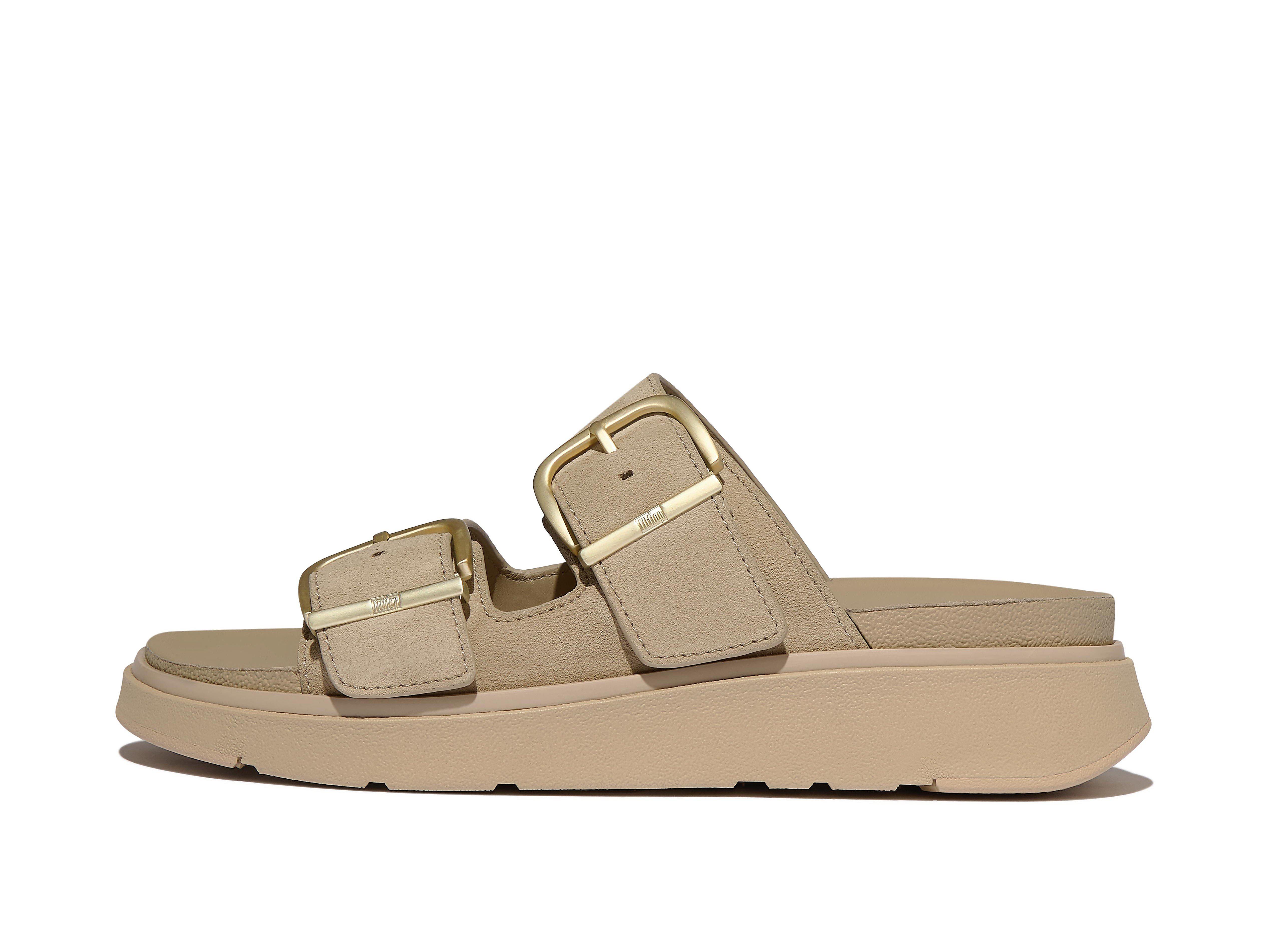 GEN-FF Buckle Two-Bar Suede Slides