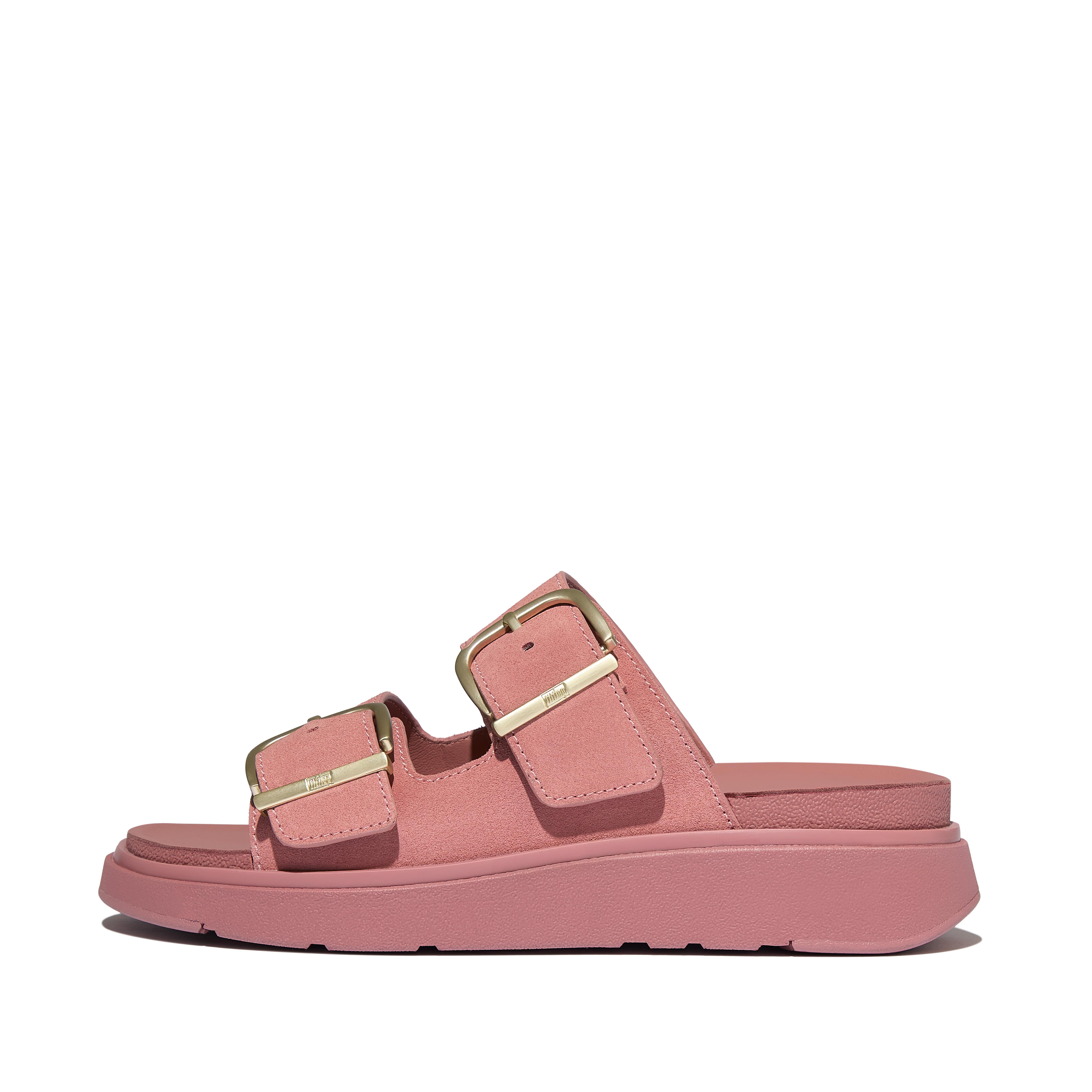 GEN-FF Buckle Two-Bar Suede Slides