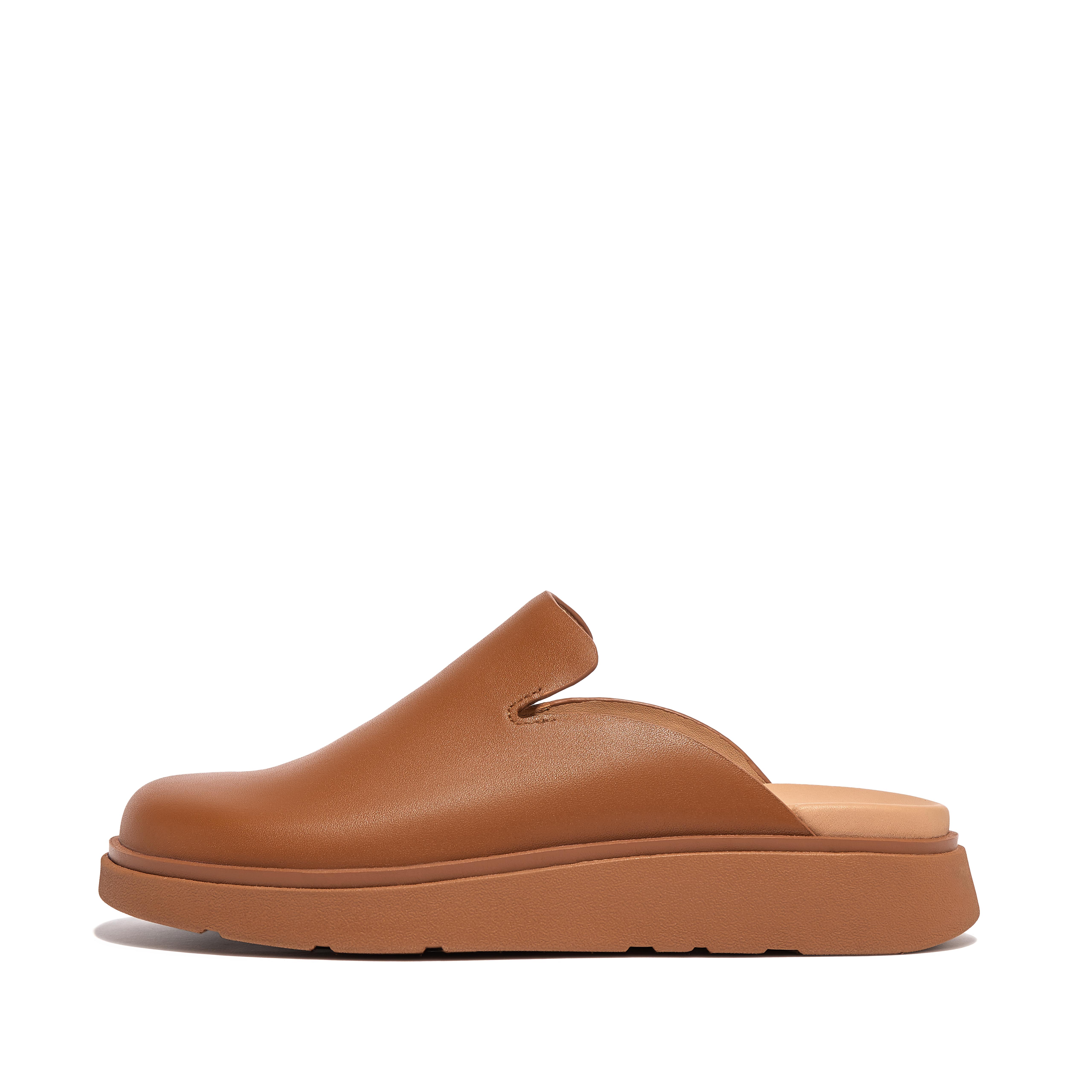 핏플랍 Fitflop Leather Mules,Light Tan