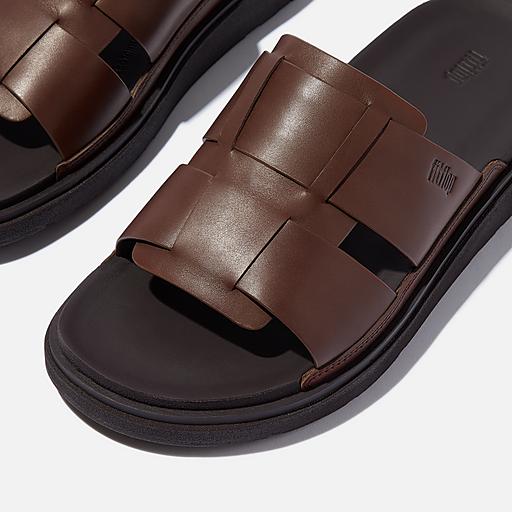 Men\'s Genuine Leather Slide Sandals with Fatiguing-Fighting Footbed for Casual Amazon.com | Rockport Men main image 2