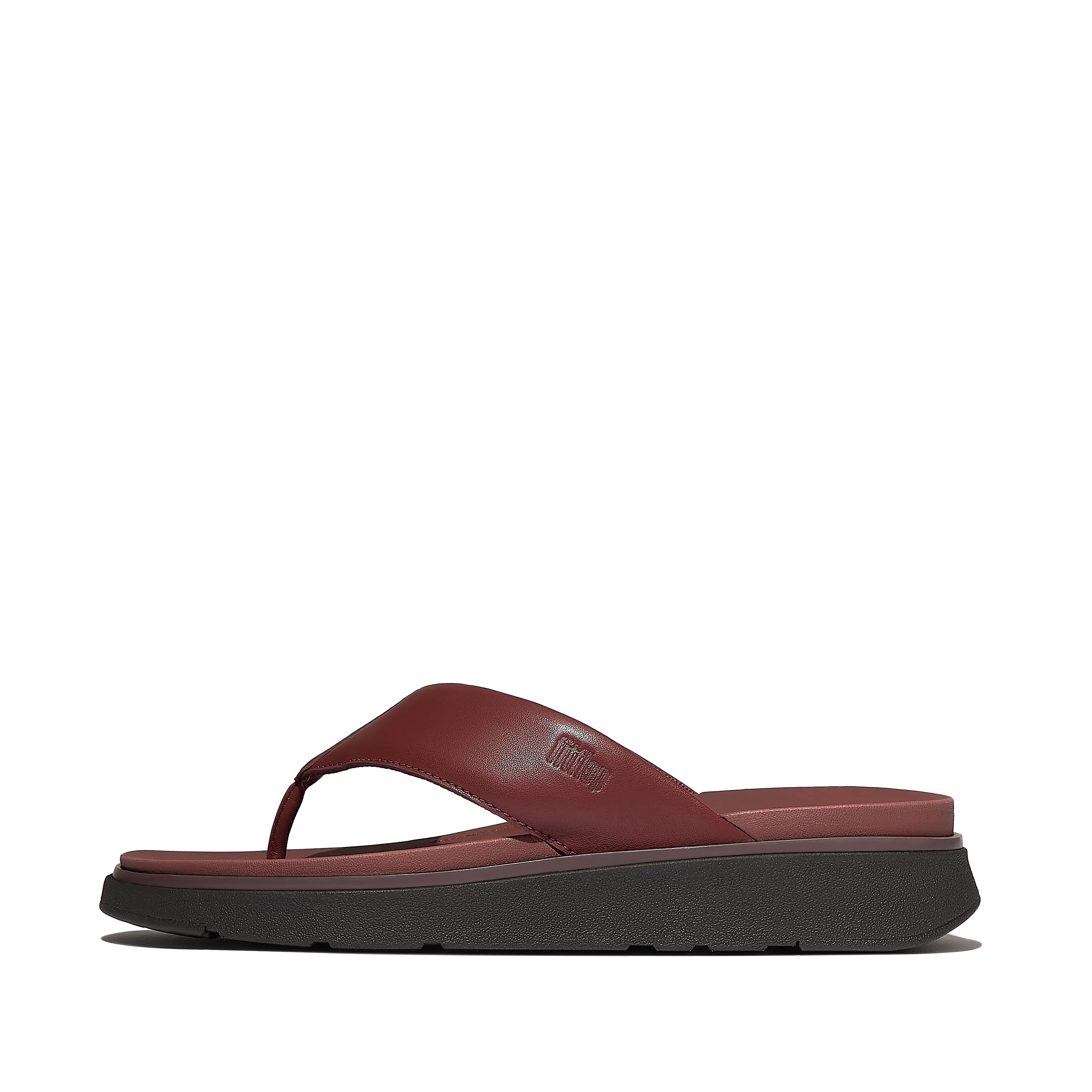 FitFlop GEN-FF Leather Flip-Flops, Full Price, Dusky Red, Size: US 8