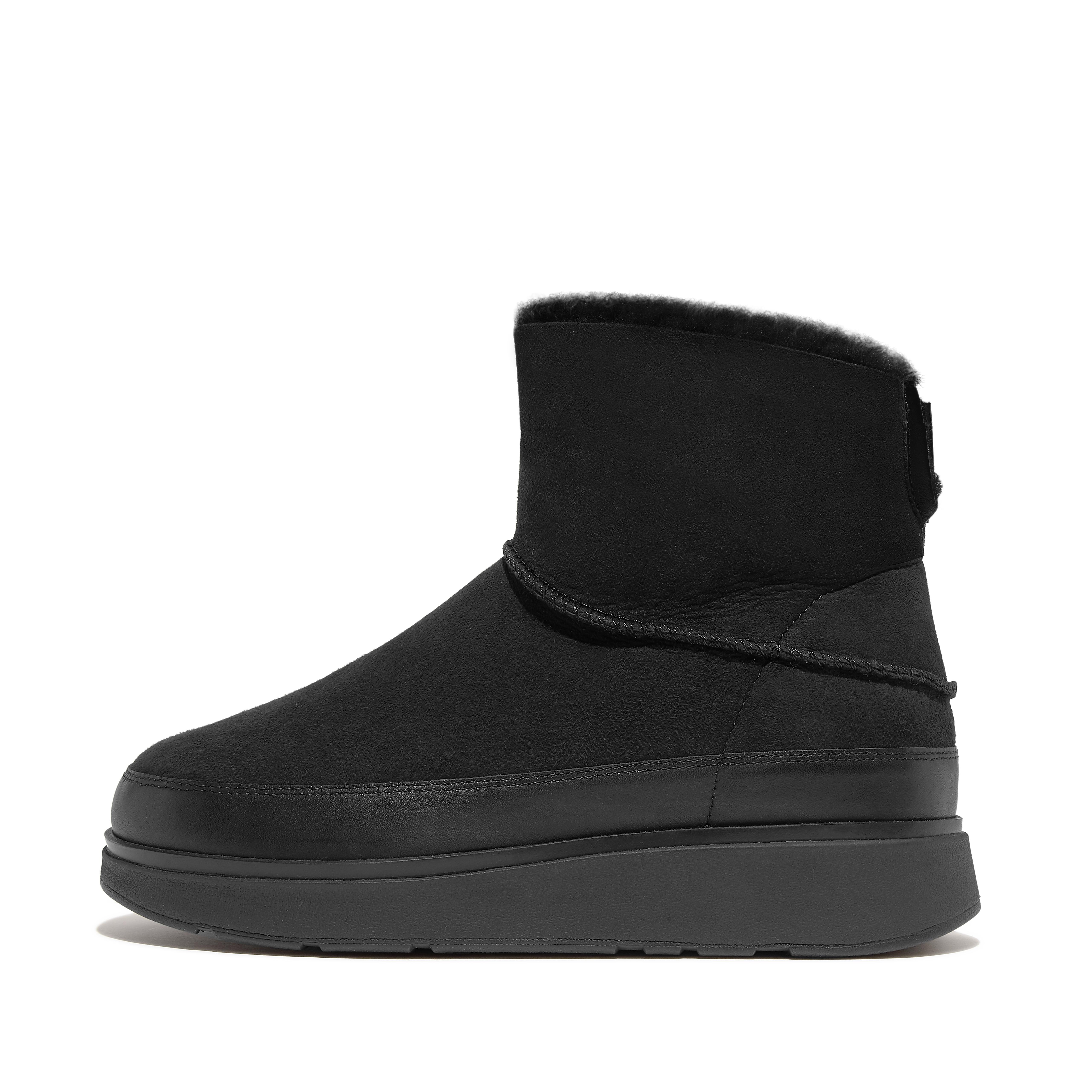 핏플랍 Fitflop Mini Double-Faced Shearling Boots,All Black