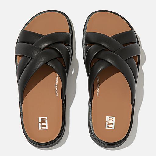 Fitflop Women s GEN FF Padded Strap Leather Slides All Black Size CA 11