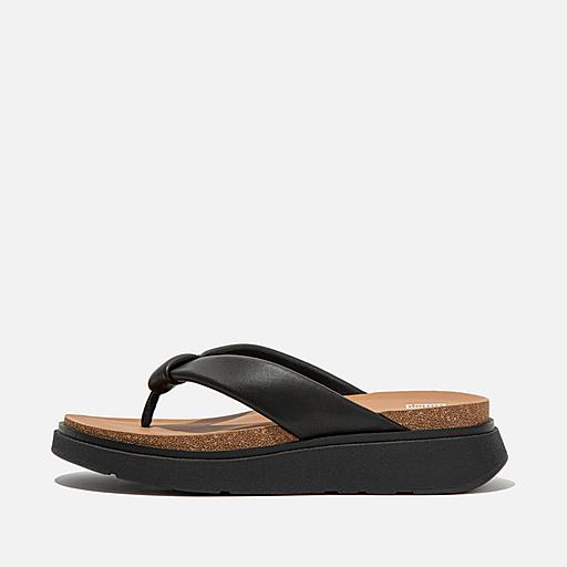 GEN-FF Padded-Strap Leather Toe-Post Sandals