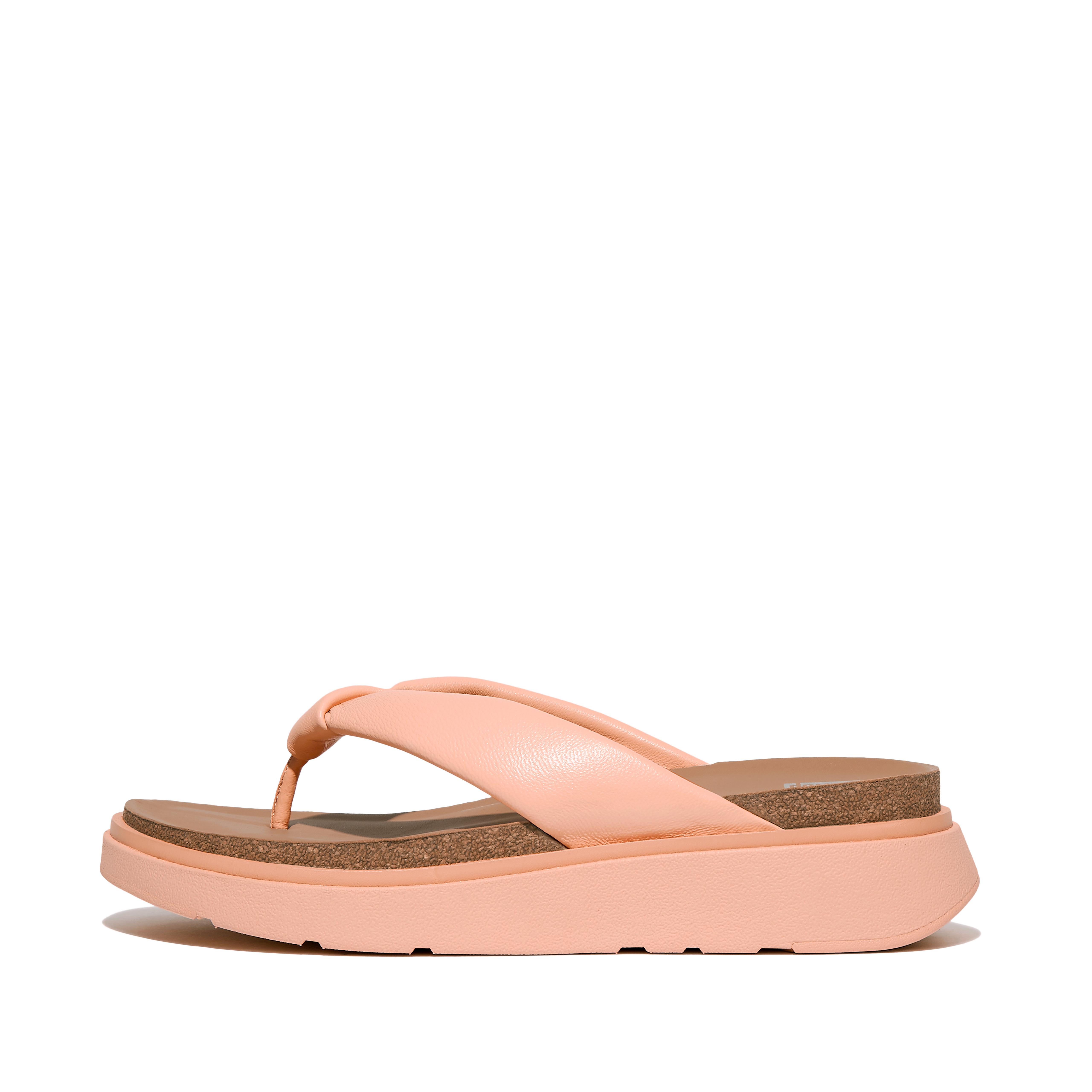 Fitflop Padded-Strap Leather Toe-Post Sandals,Blushy