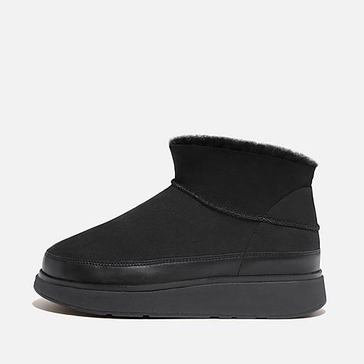 Black shearling boots hotsell