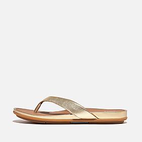 Gold flip flops new look online