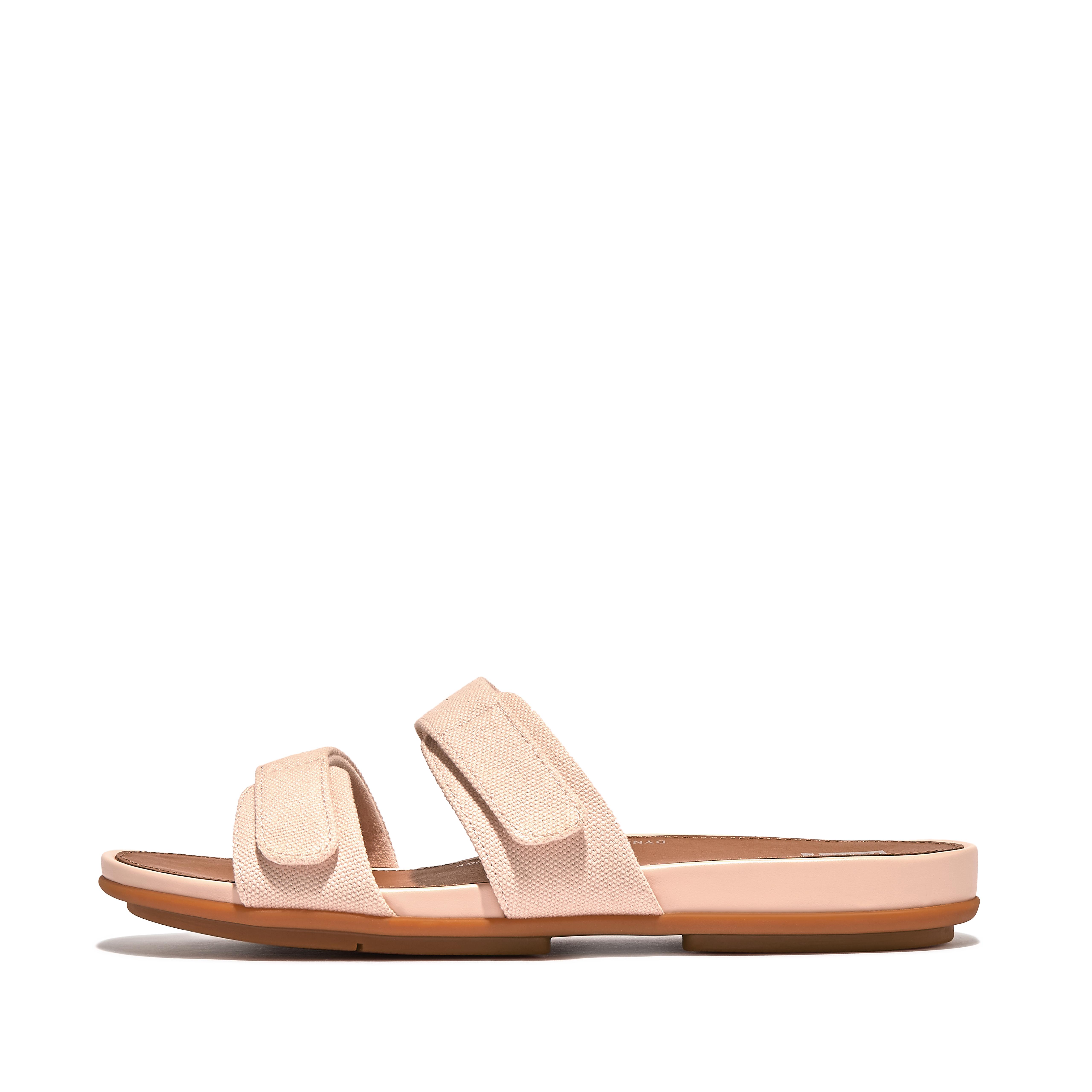 Canvas clearance slide sandals