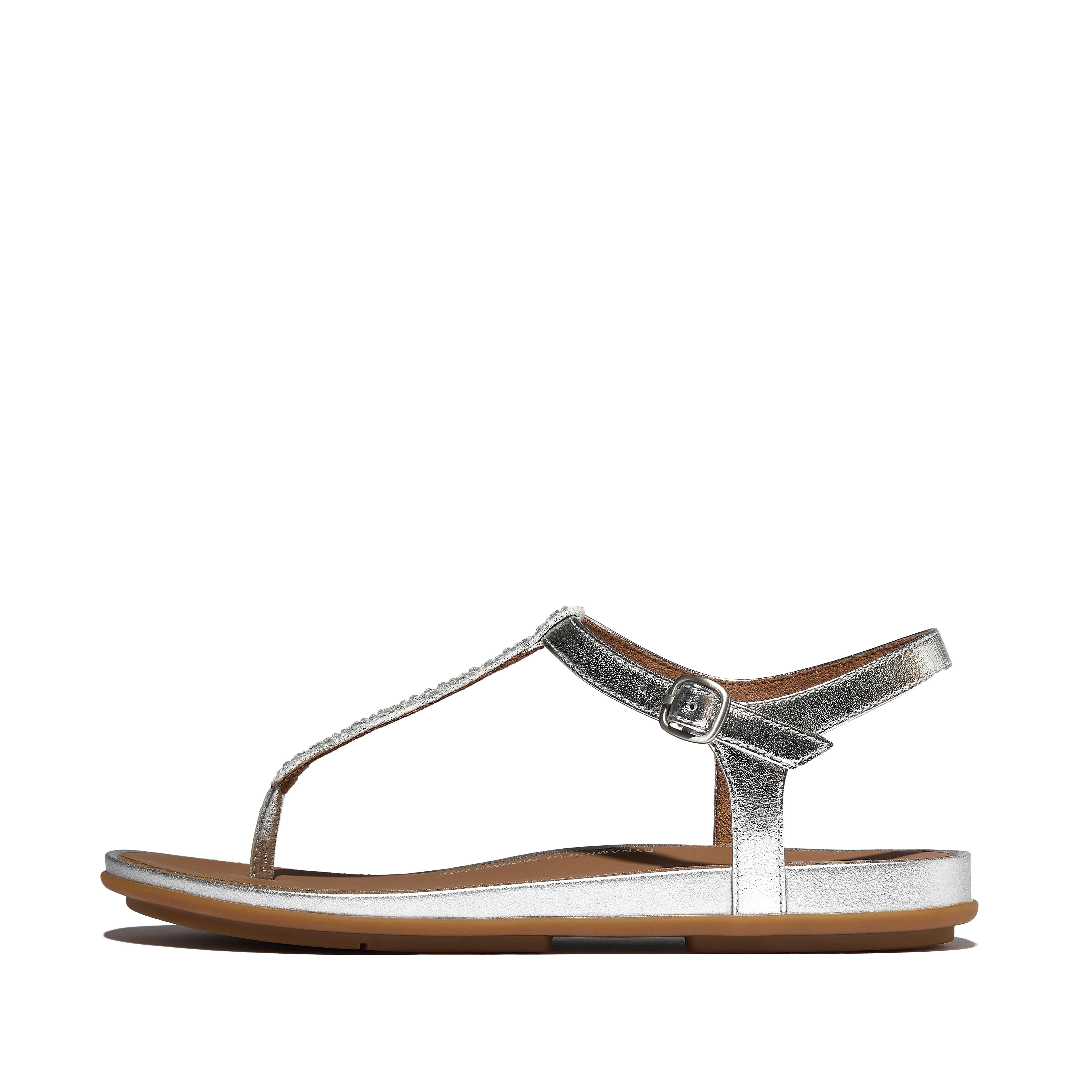 Women's Gracie Leather-Crystal-Covered-Microfibre Back-Strap