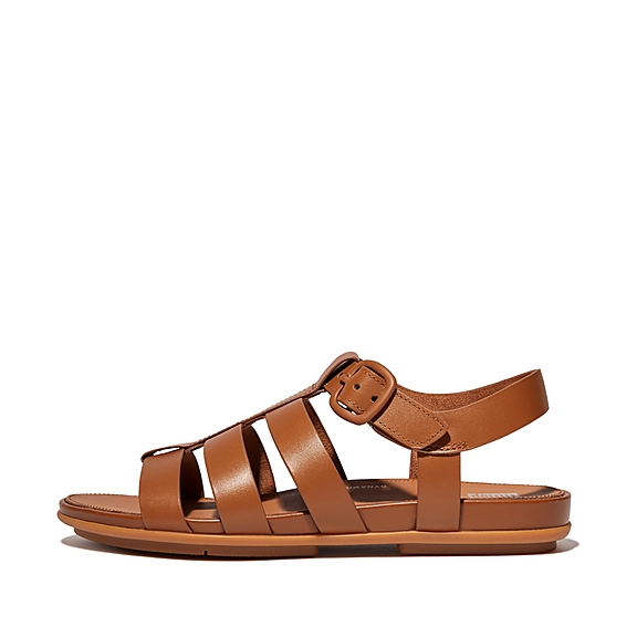 Matt-Buckle Leather Fisherman Sandals fitflops