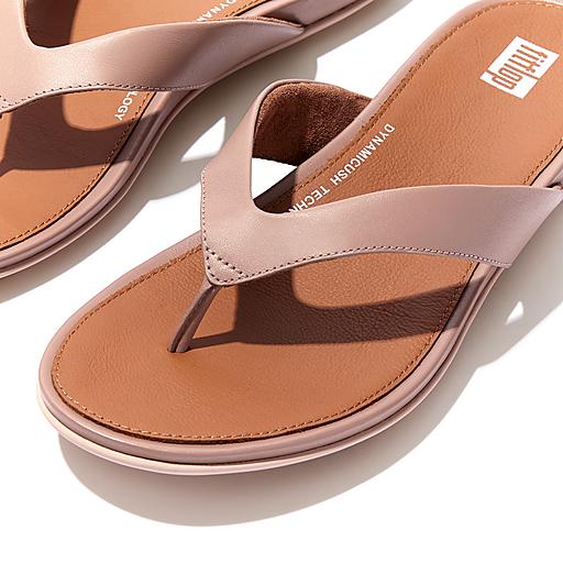 FitFlop Gracie Leather Flip Flops, Tan at John Lewis & Partners