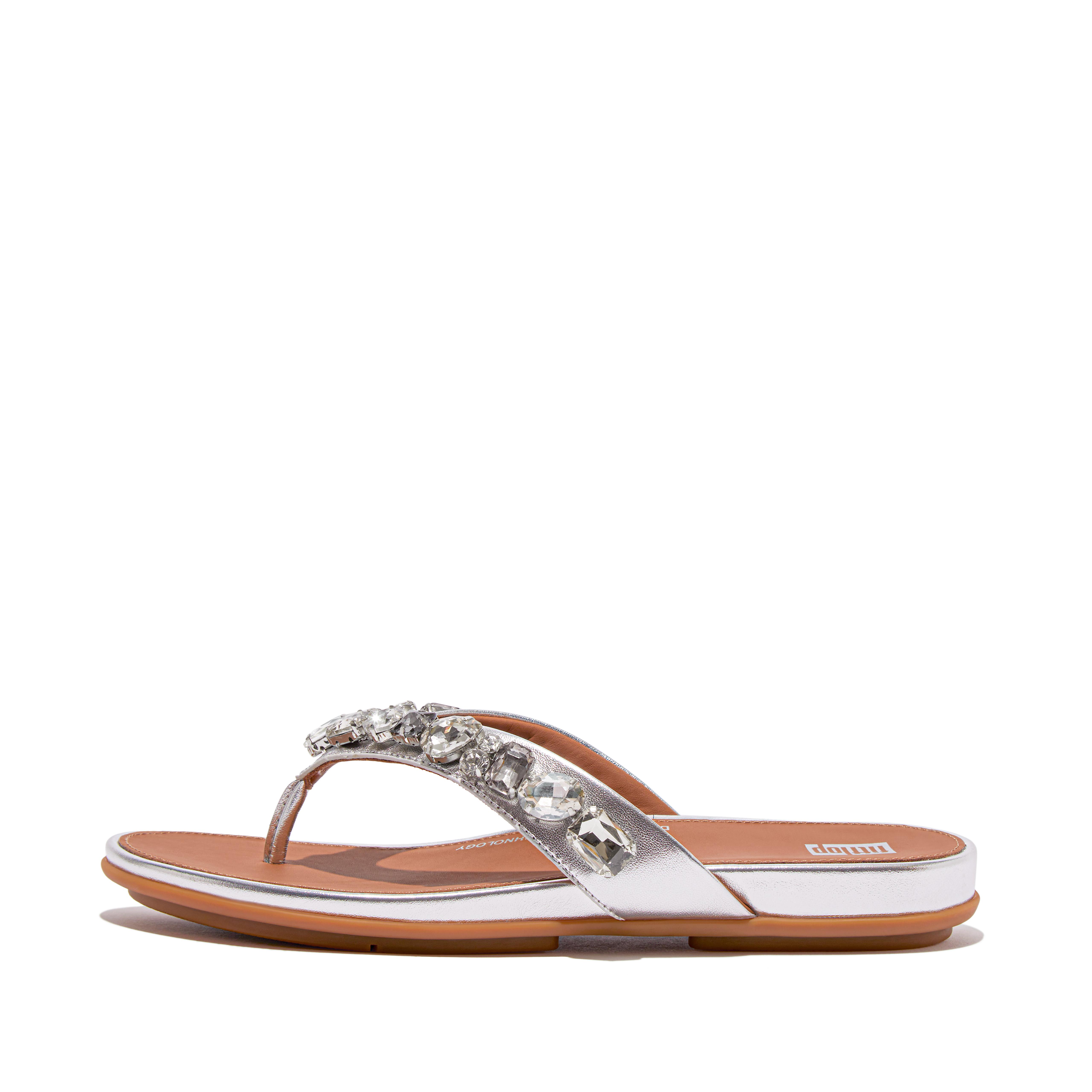 Giannico Ladies Kai Flip Flops Leather Flats, Brand Size 38 (US Size 8)  GI0209.15CC 6043 - Shoes - Jomashop