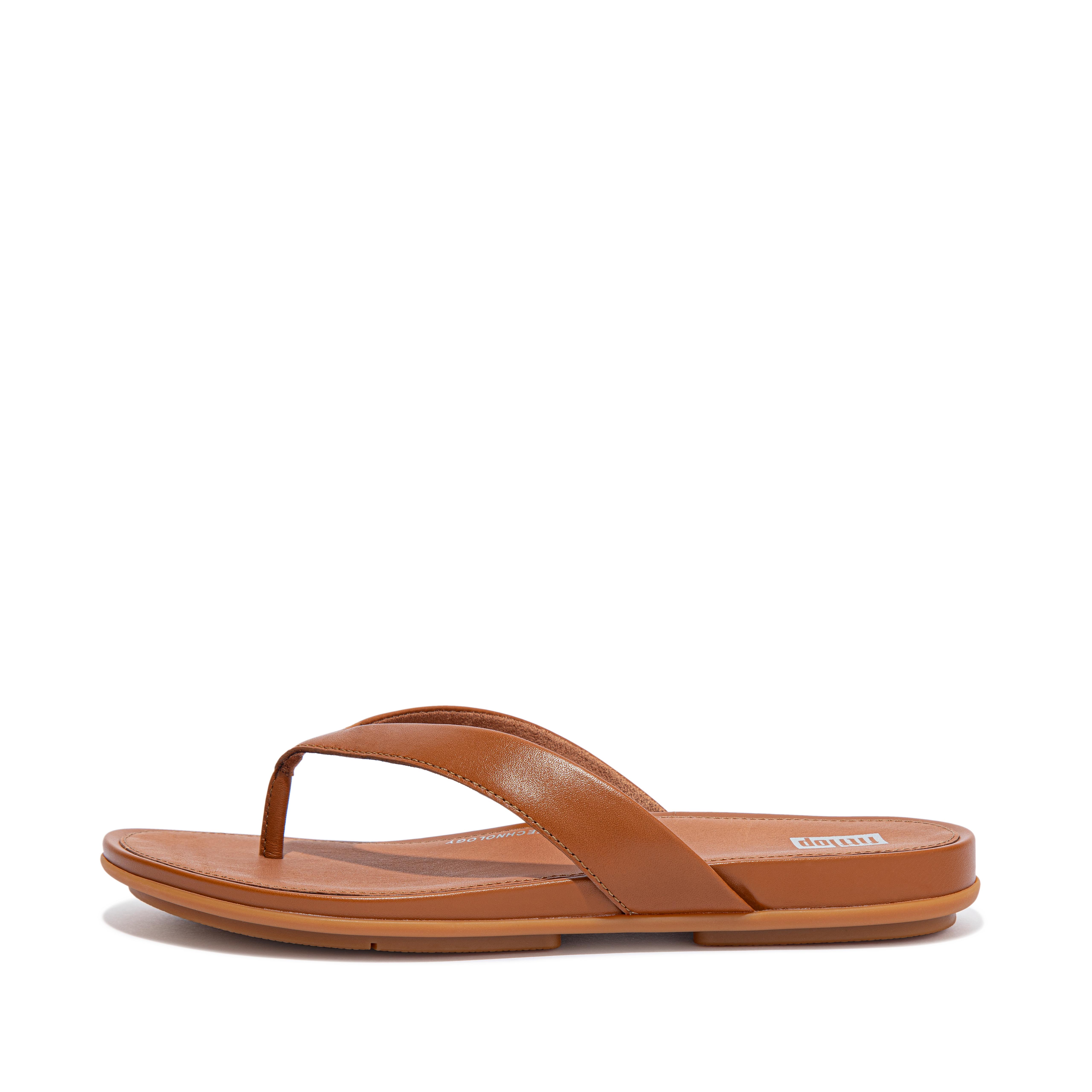 Fitflop Leather Flip-Flops,Light Tan
