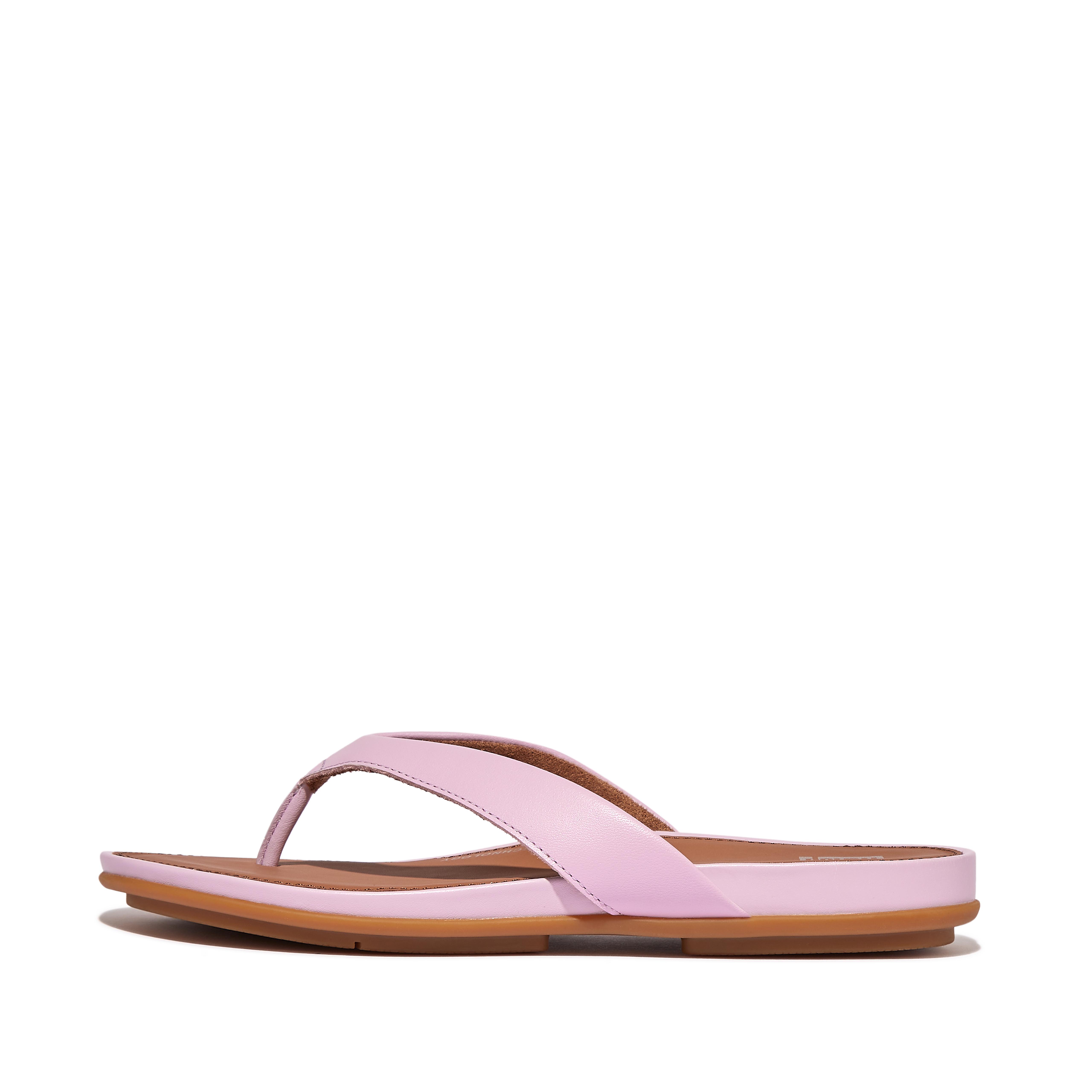 Fitflop Leather Flip-Flops,wild lilac