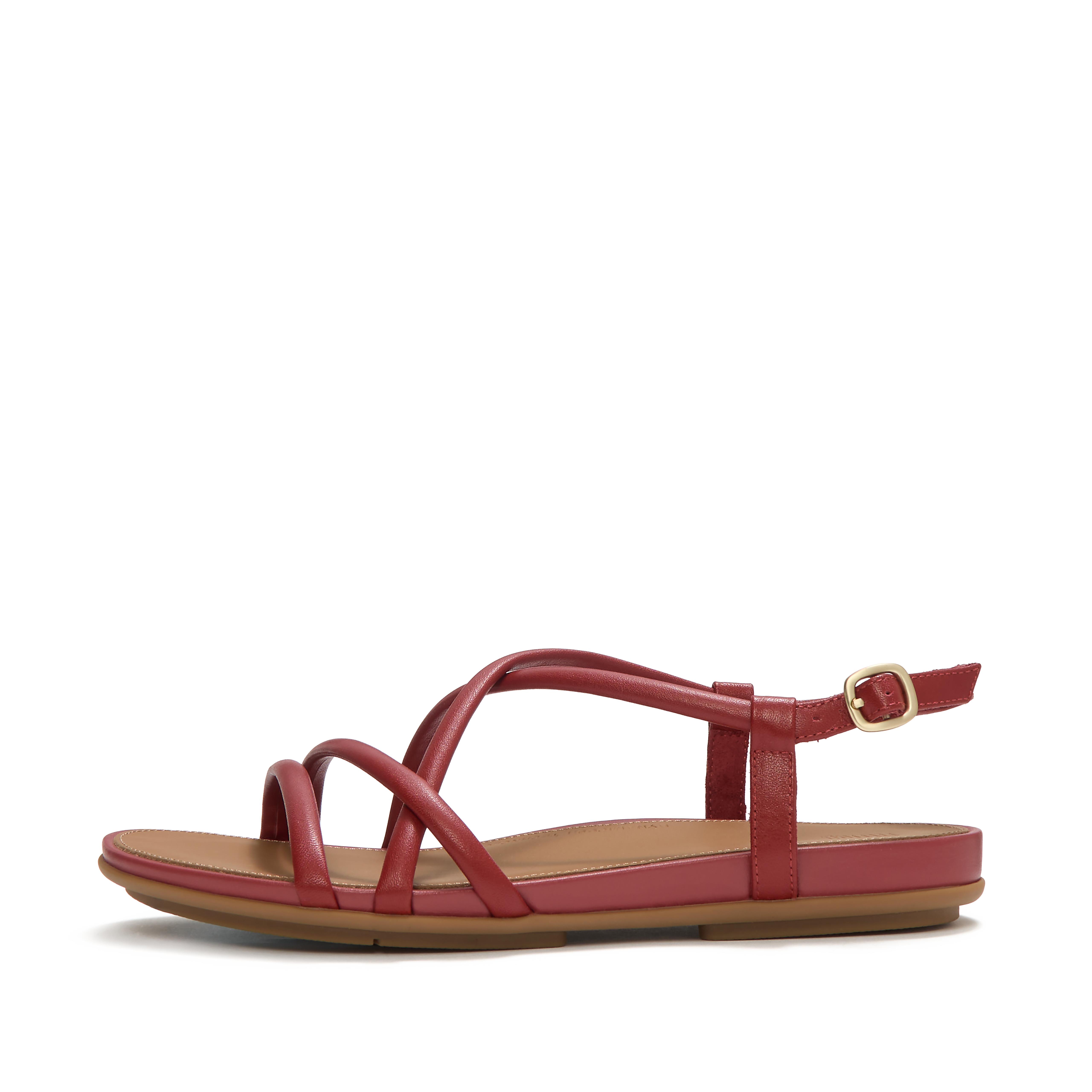 Fit Flop  Gracie  Strappy Back-Strap Sandals Berry Leather in Women's size 8