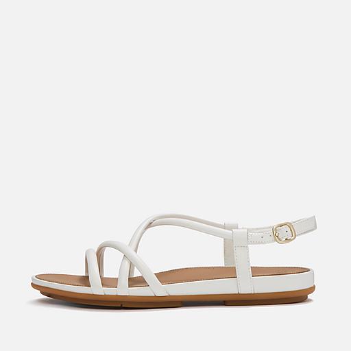 FitFlop Women's Gracie Leather Strappy Back-Strap Sandals Urban White 9