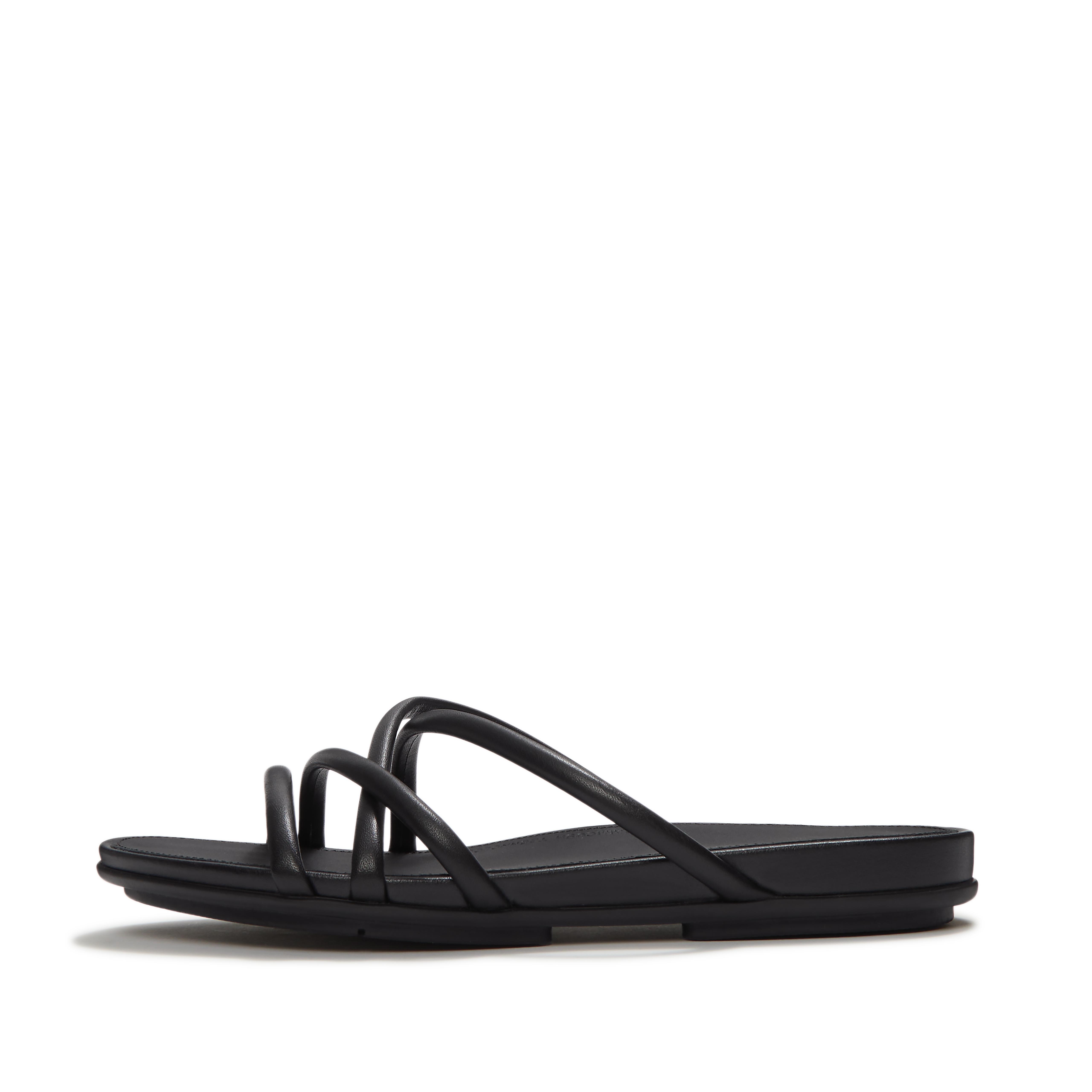 Fit Flop  Gracie  Strappy Slides Black Leather in Women's size 4.5