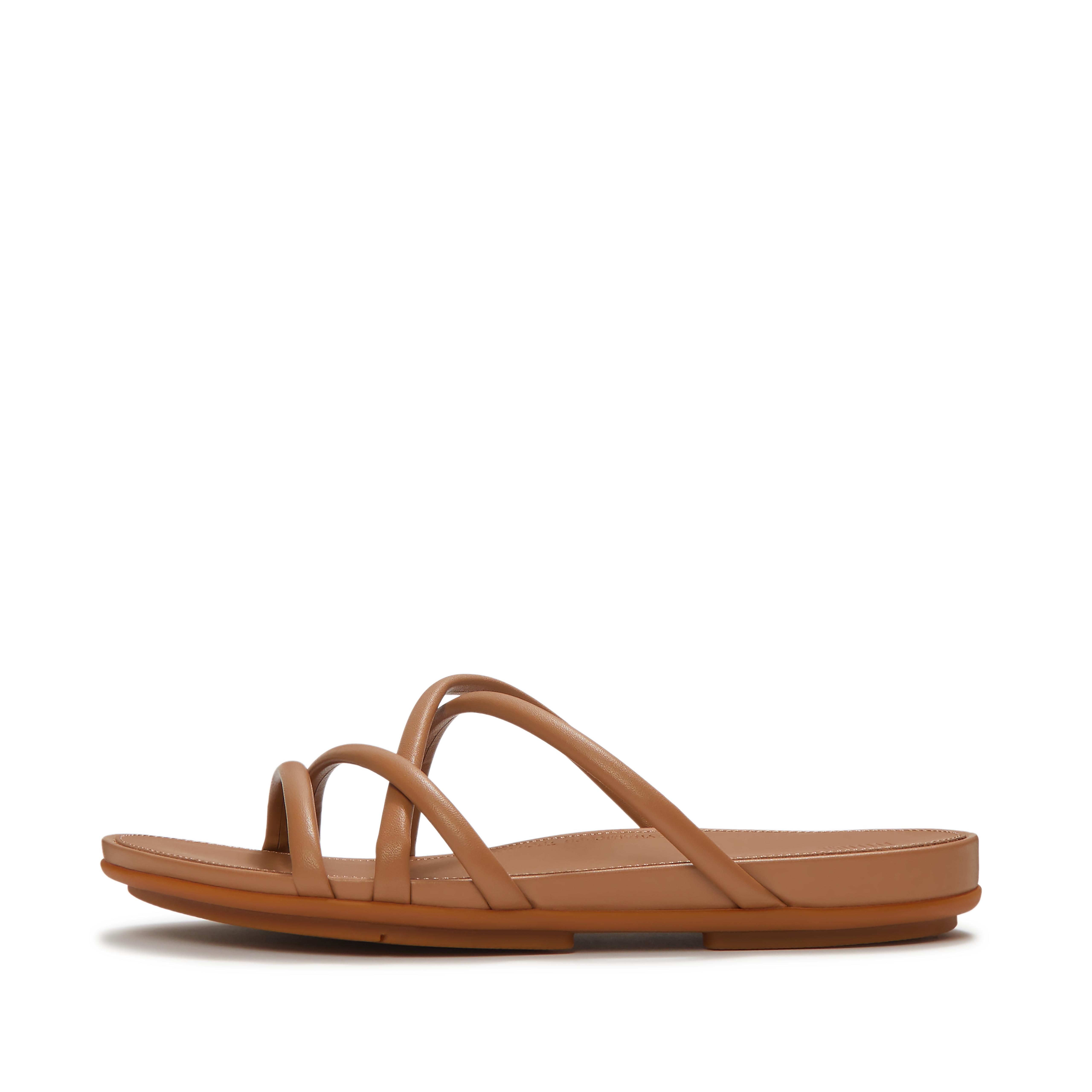 Gracie Leather Strappy Slides