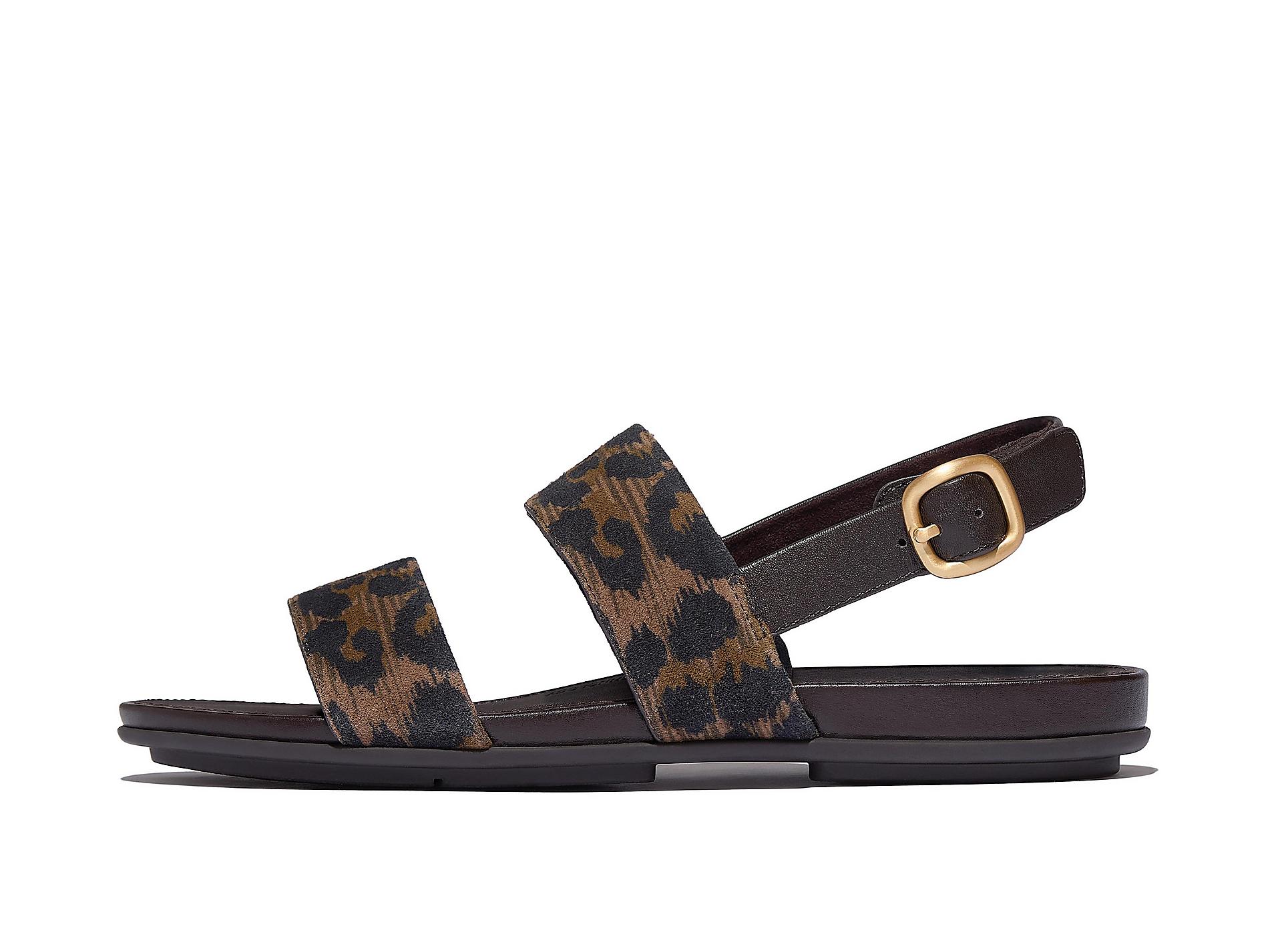 GRACIE Leopard Suede Back-Strap Sandals