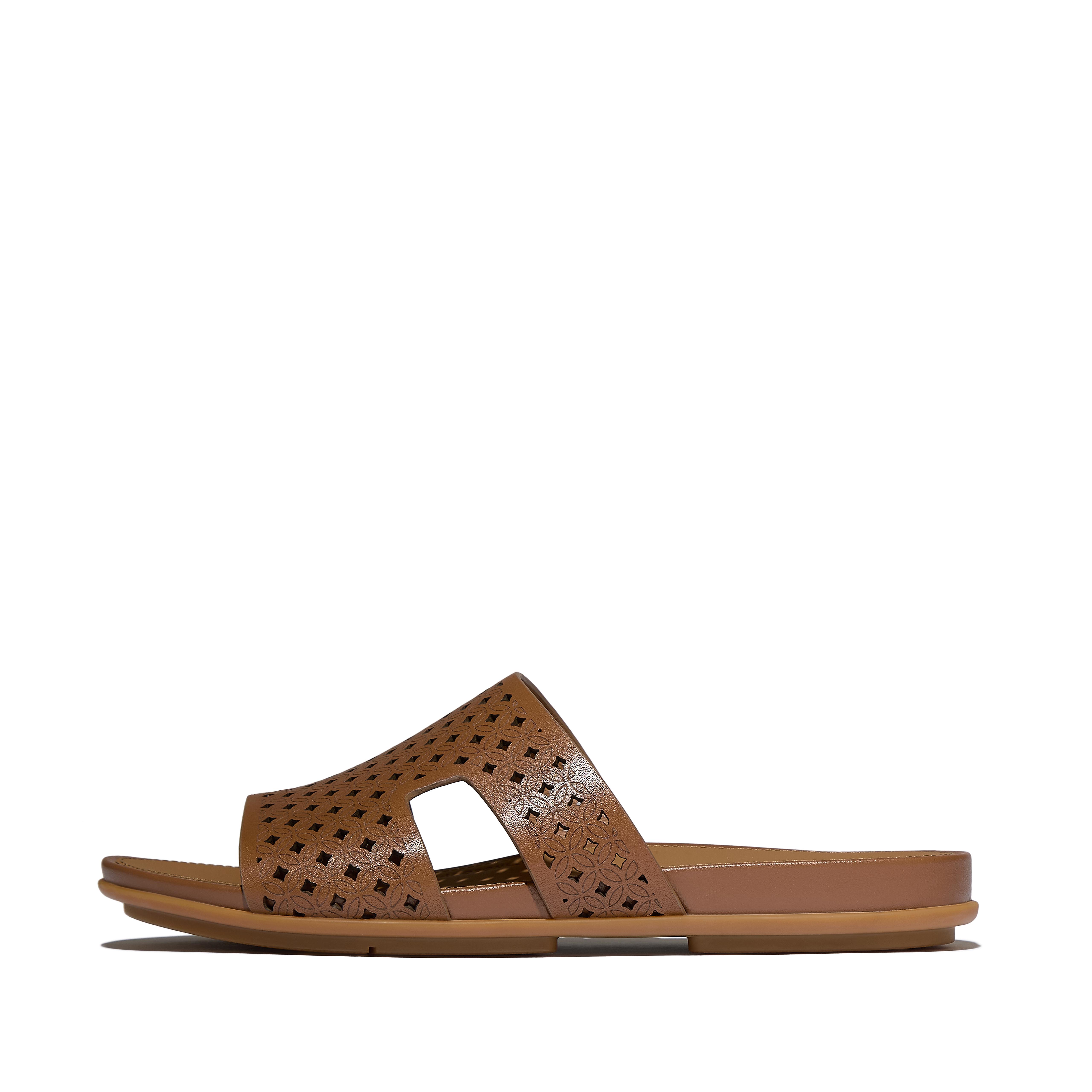 Gracie Perf-Leather H-Bar Slides