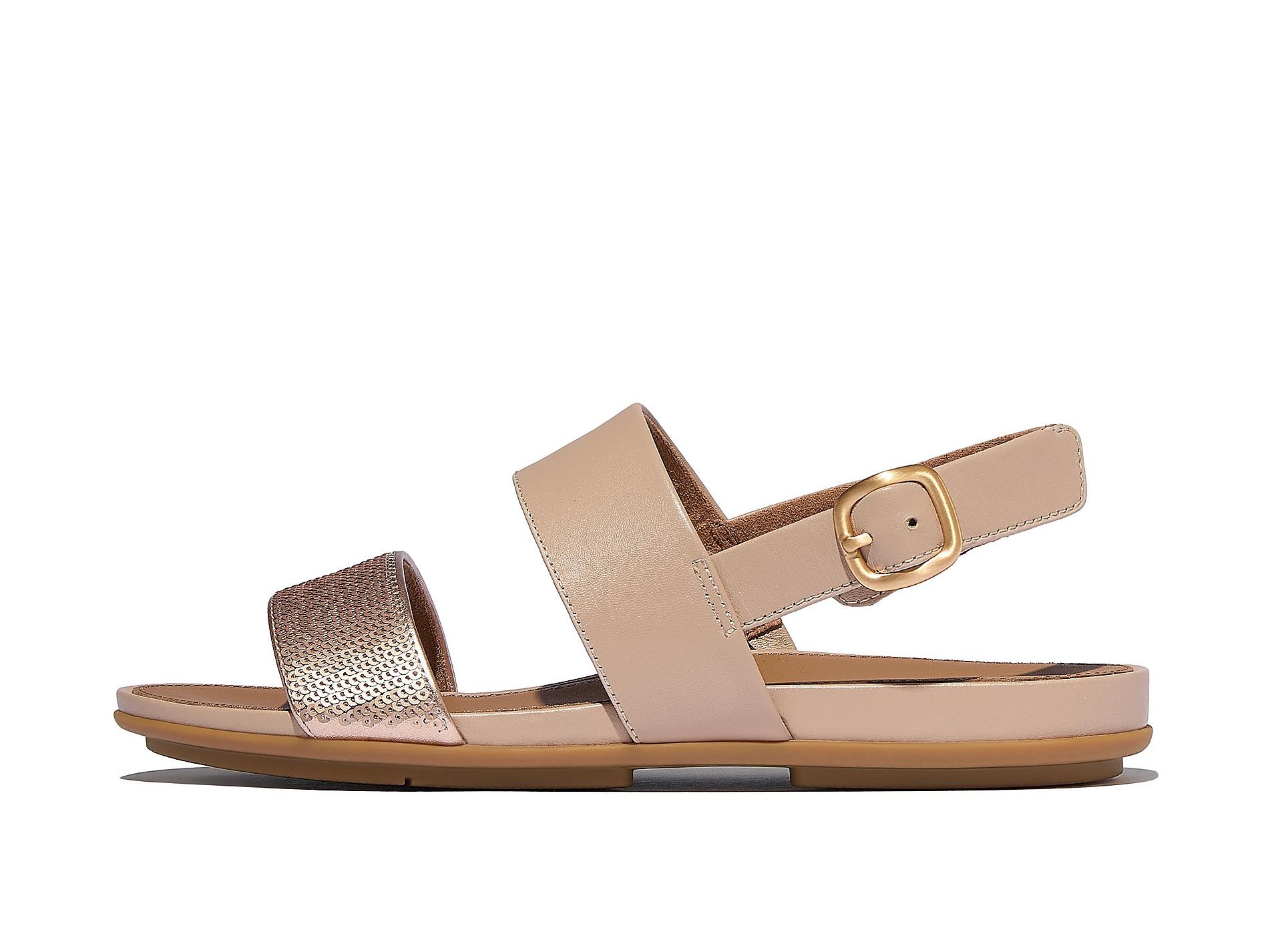 GRACIE Sequin Leather Back-Strap Sandals