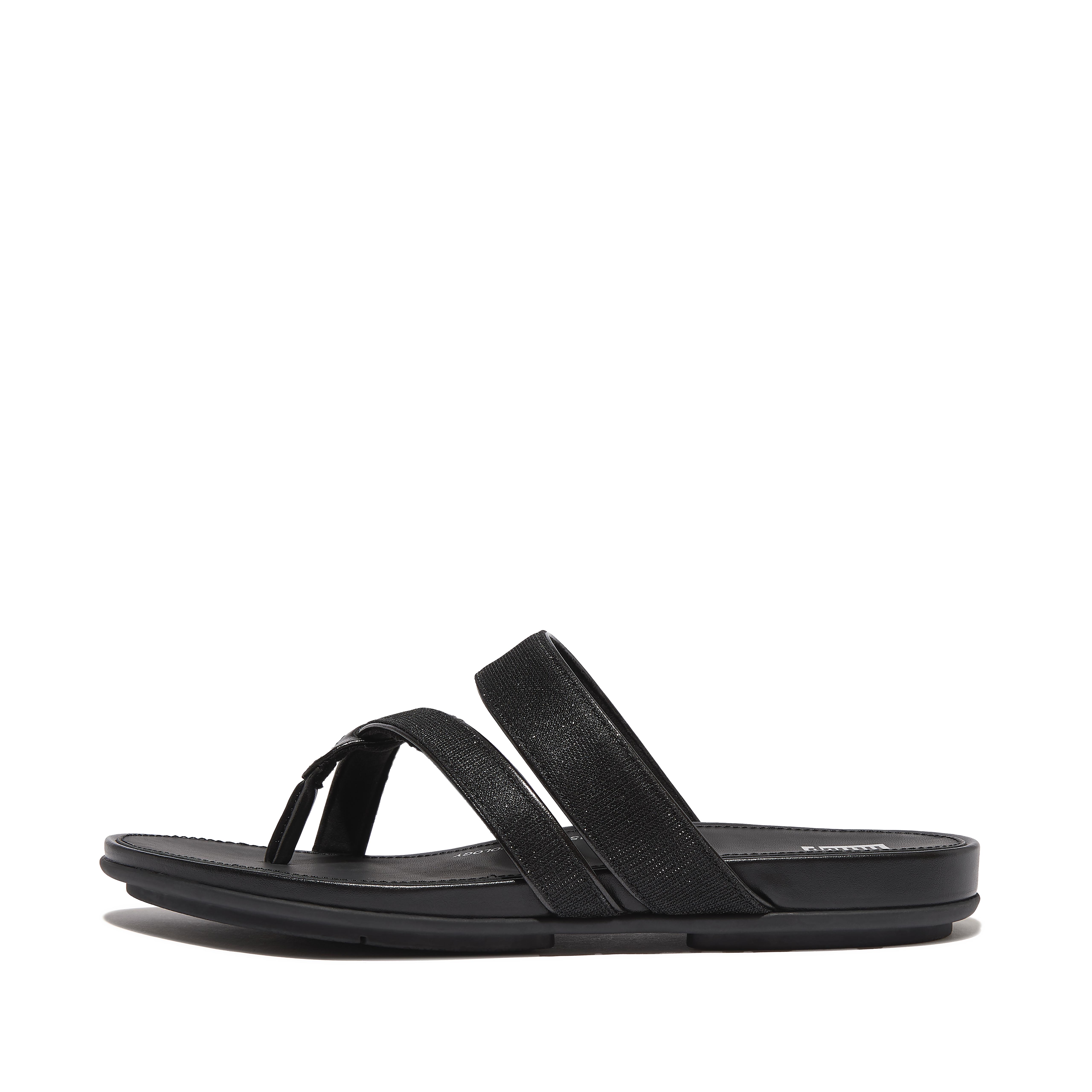 Women GRACIE Shimmerlux Strappy Toe-Post Sandals Glitz Mesh Polyester Faux Leather Pu, Markdown