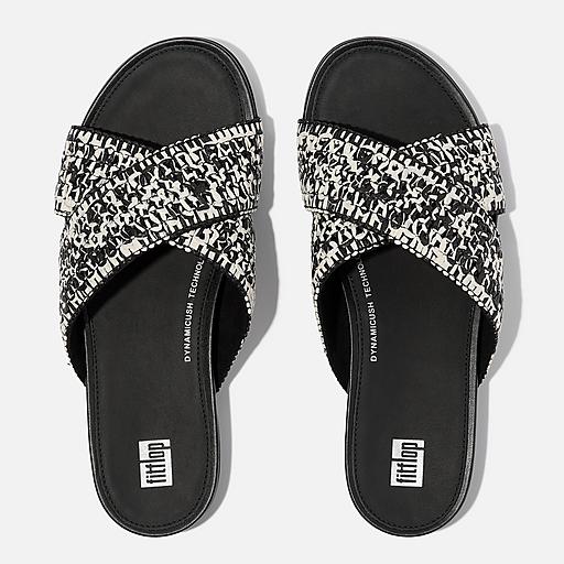 Women's Gracie Faux-Raffia-Polyester Slides | FitFlop EU