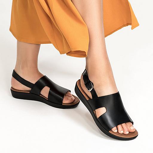 Women s H BAR Leather Back Strap Sandals